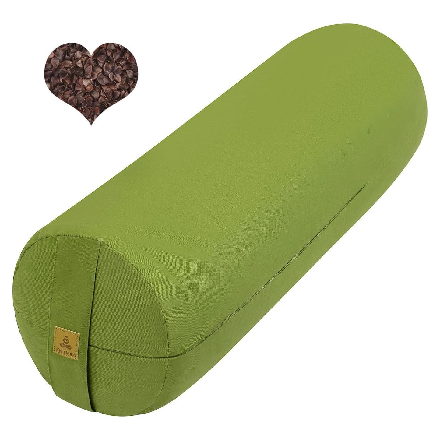 Cojín de Yoga Cilíndrico FelizMax de Trigo Sarraceno 61x23 cm