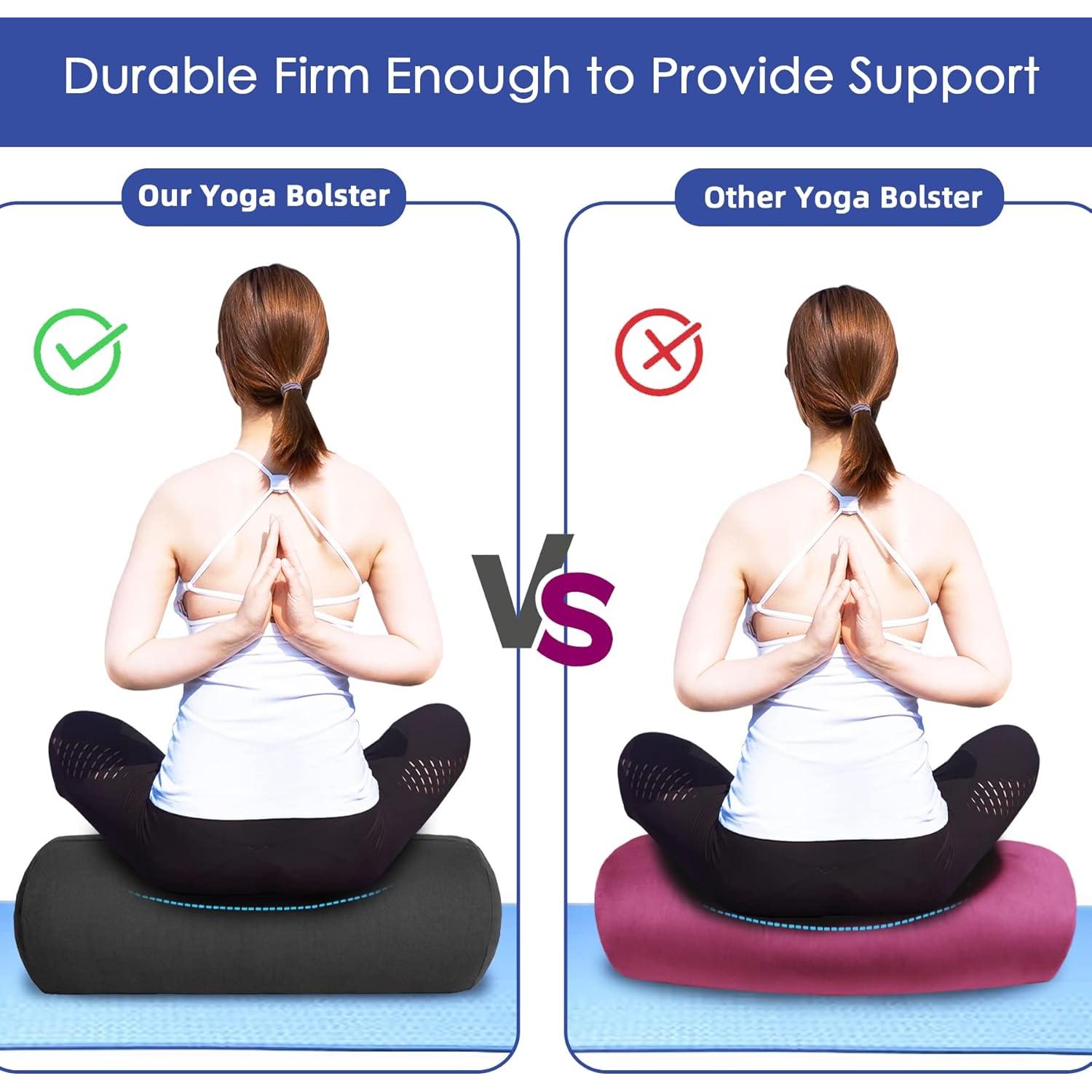 Cojín de Yoga Cilíndrico FelizMax de Trigo Sarraceno 61x23 cm