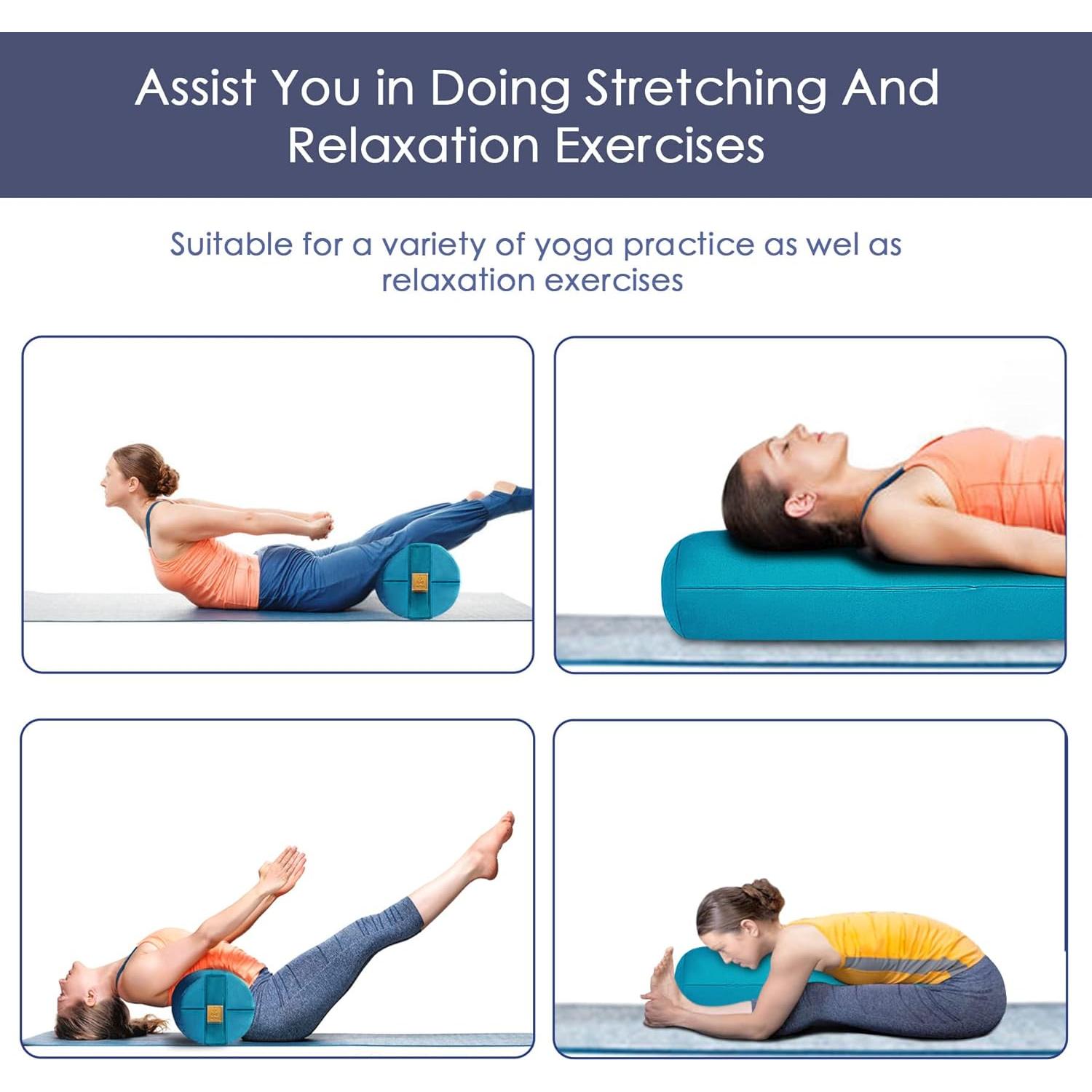 Cojín de Yoga Cilíndrico FelizMax de Trigo Sarraceno 61x23 cm