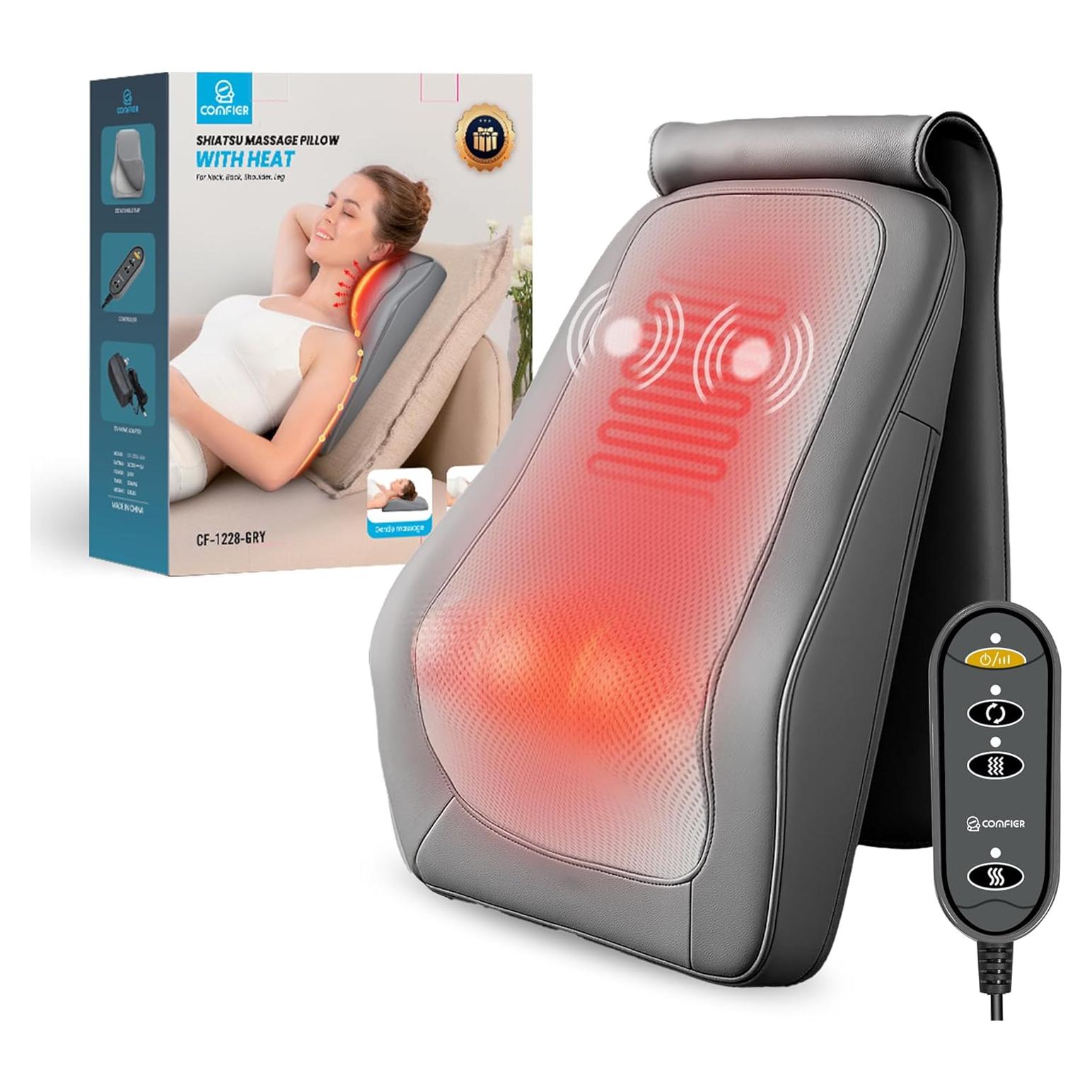 Masajeador de Espalda Shiatsu Comfier CF-1228 con Calor y Vibración