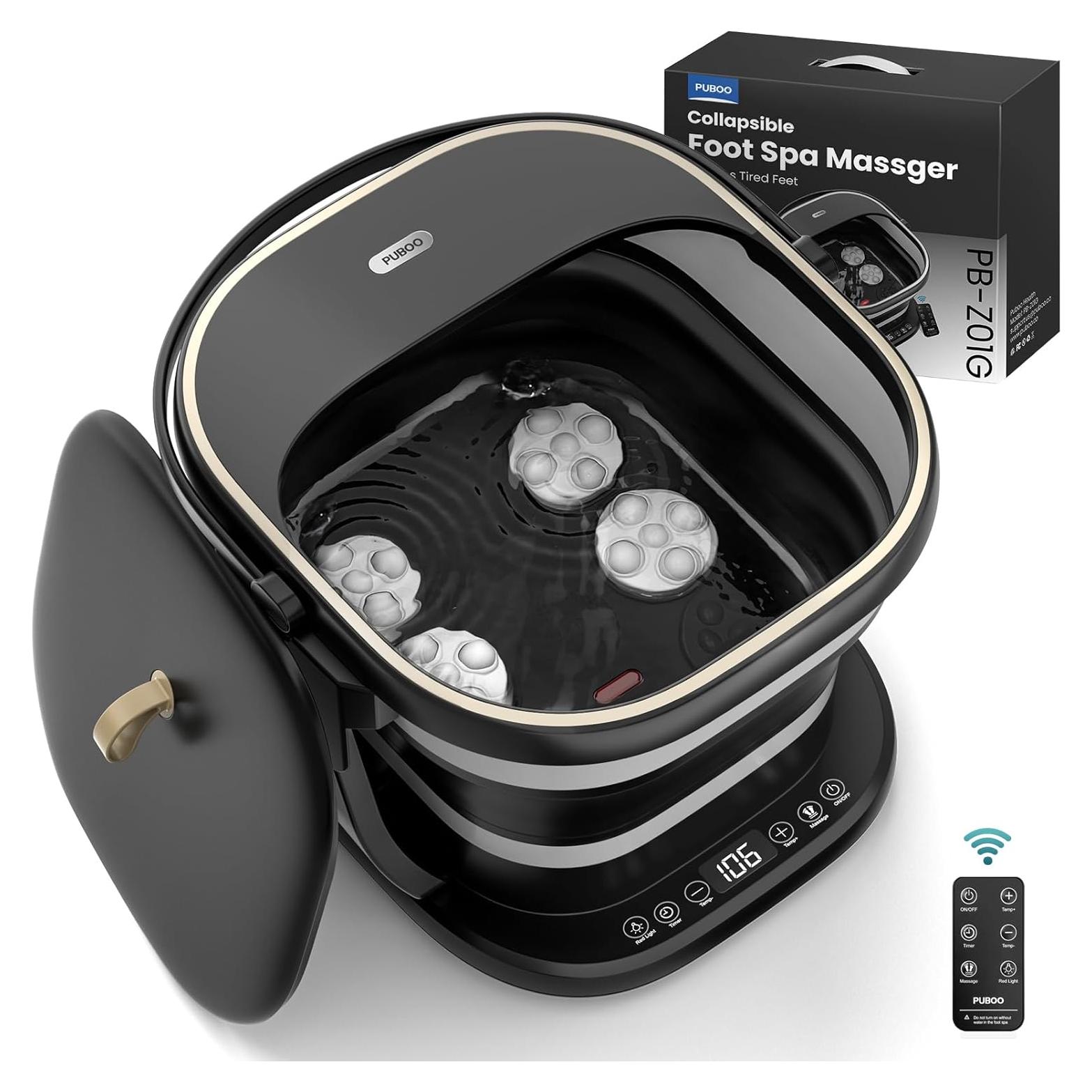 Spa de pies colapsable Puboo con calor y control remoto