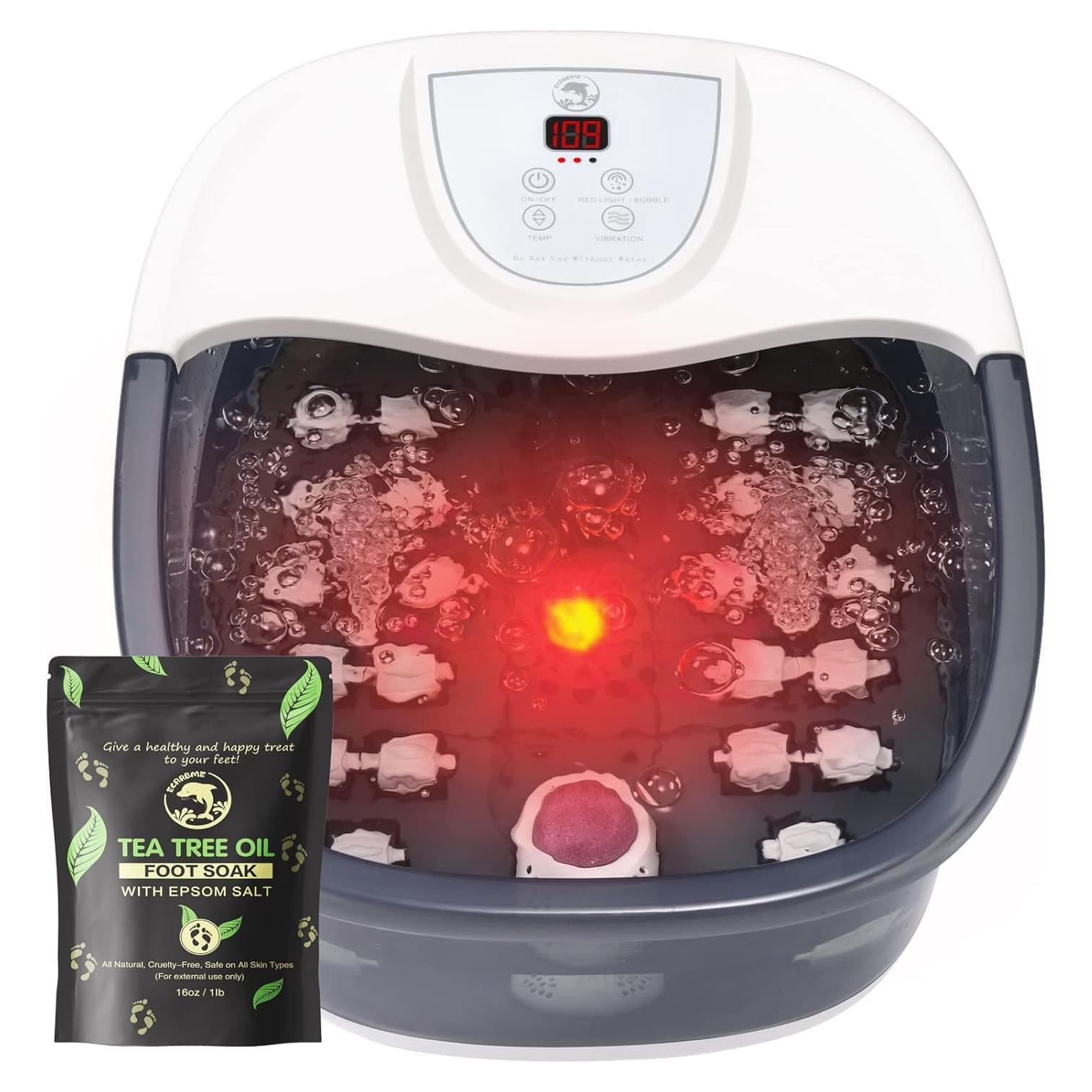 Masajeador de pies ECARBME E20-91GREY con calor y burbujas