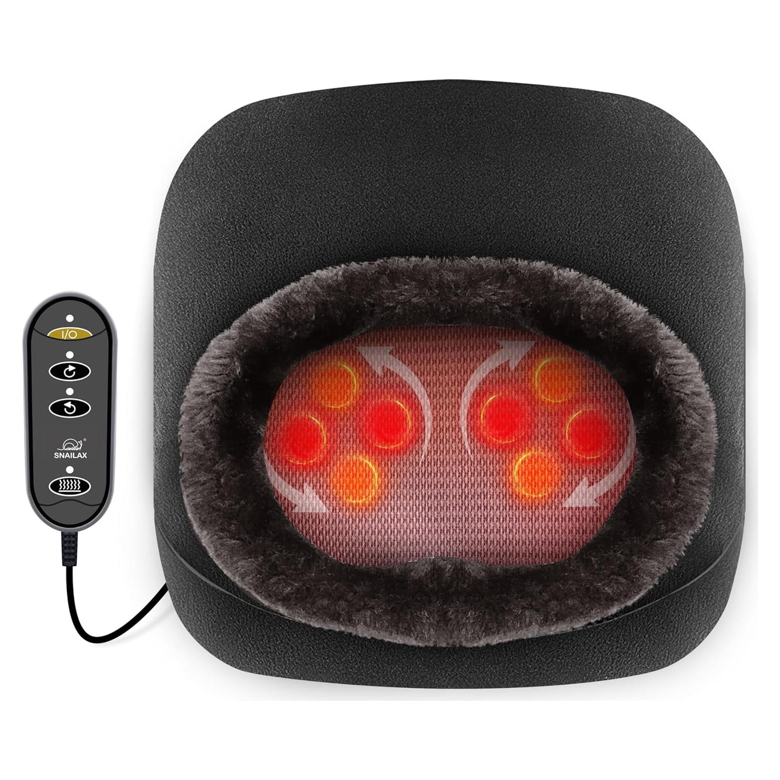 Masajeador de pies Shiatsu Snailax con calor 2 en 1 - Gris Negro