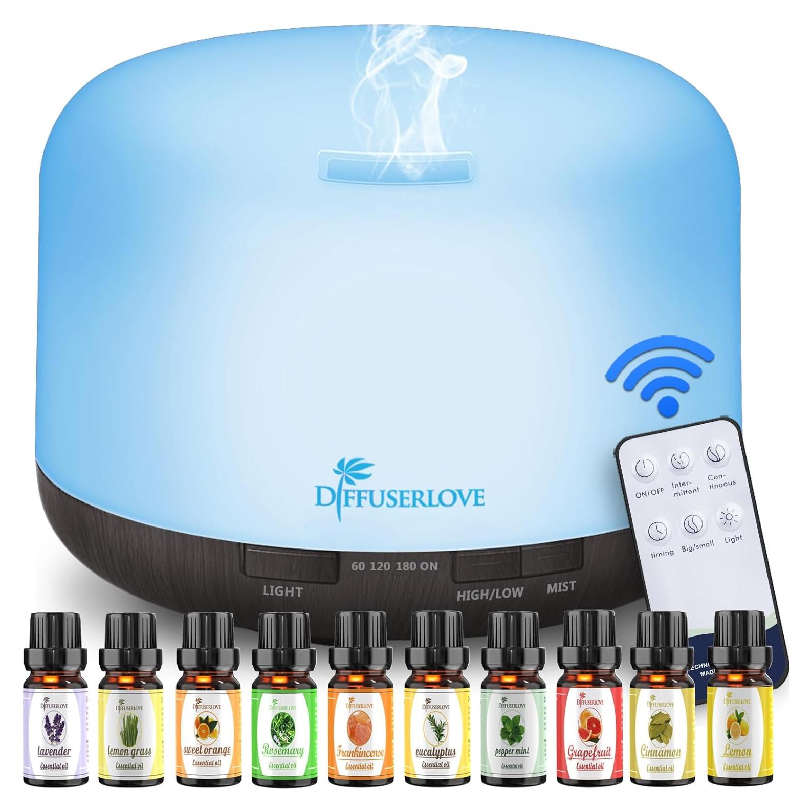 Difusor de Aceite Esencial Diffuserlove 500ML con Control Remoto