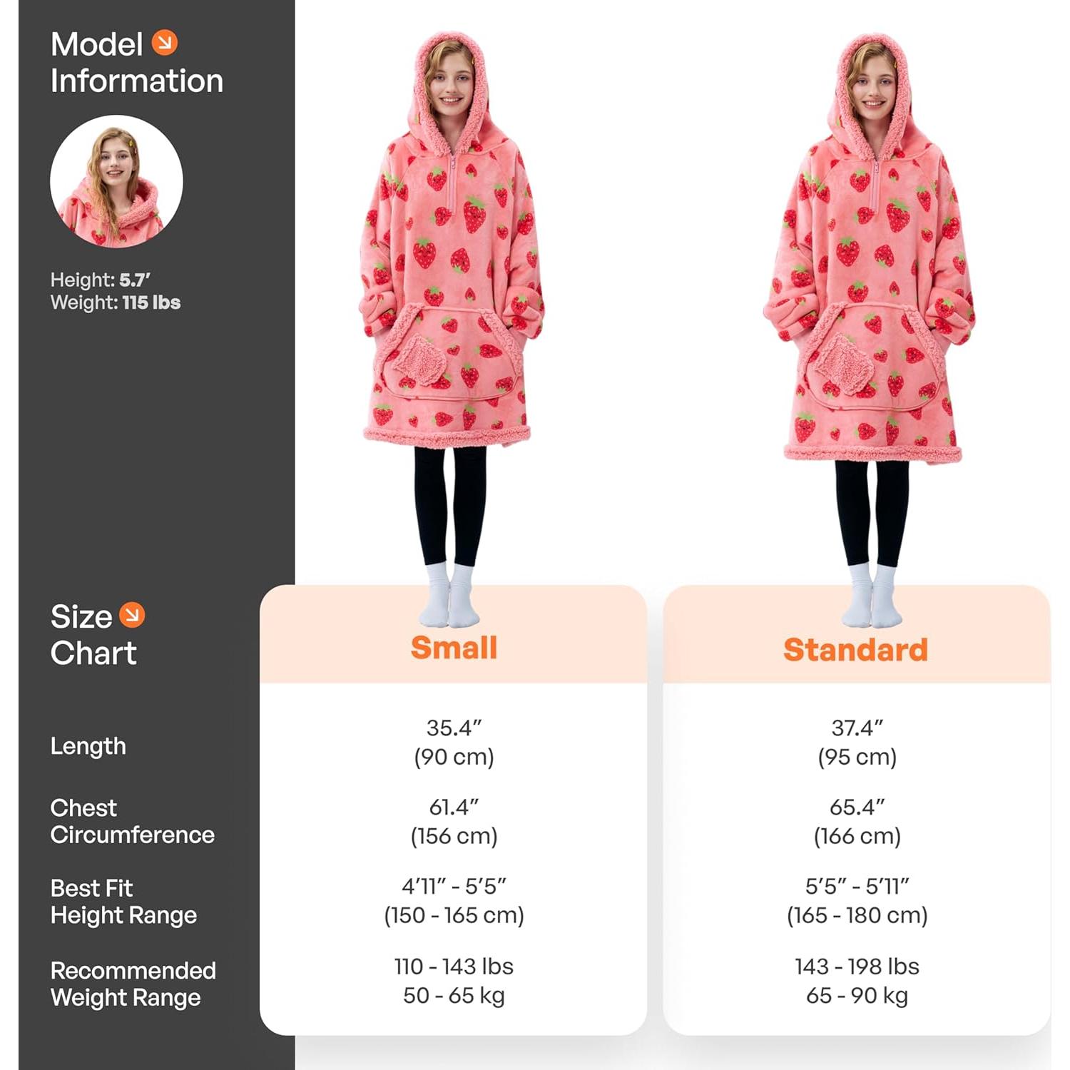 Sudadera Manta Usable Sherpa Giggling Getup Fresa Rosa Adulto