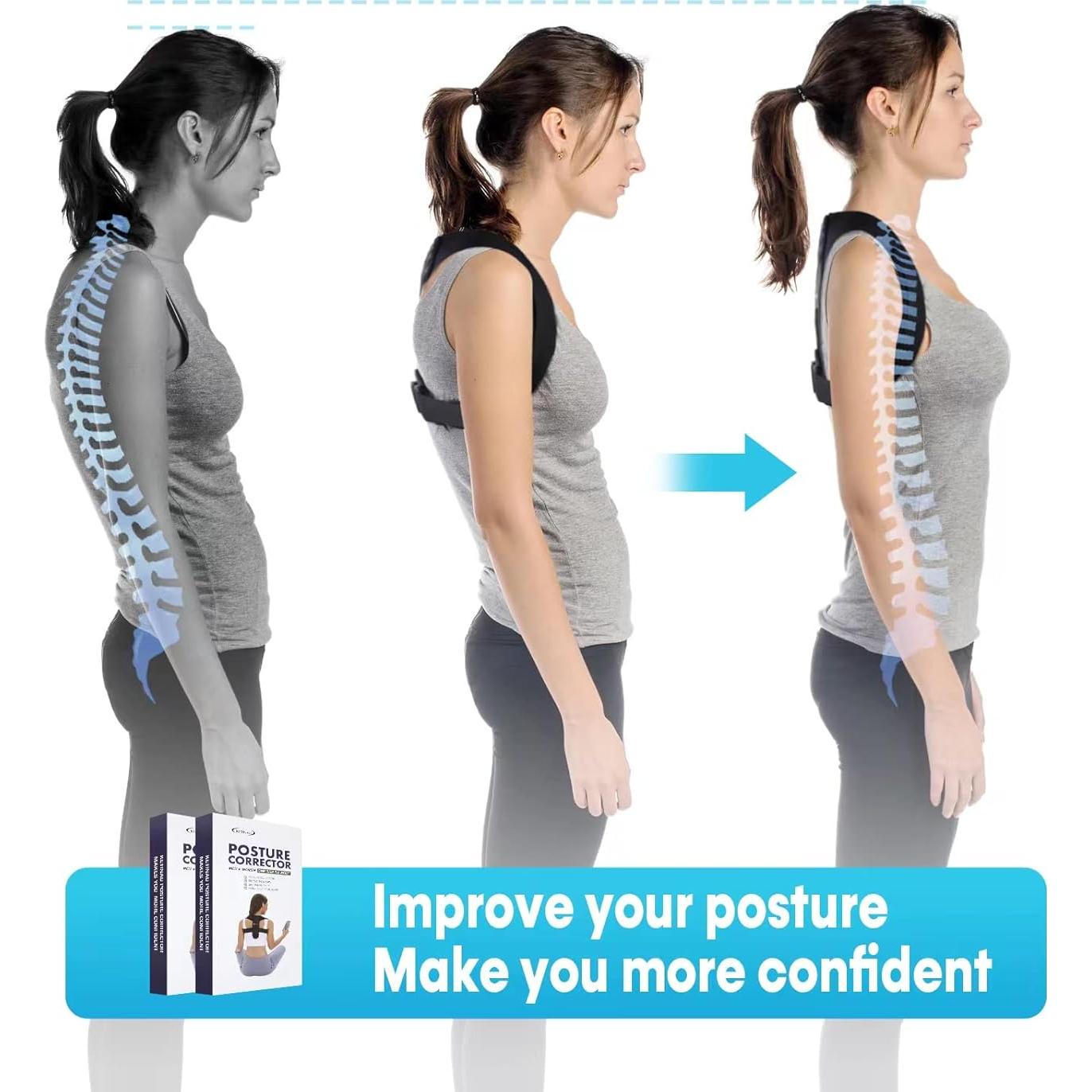 Corrector de Postura Ajustable Alsoay para Hombres y Mujeres