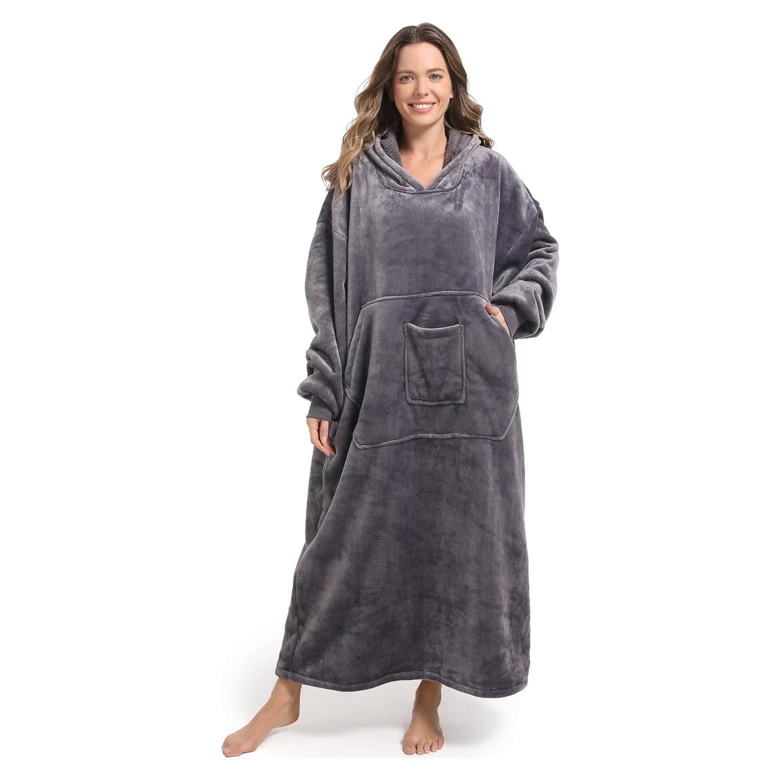 Sudadera Manta FUSSEDA Grande Forro Polar Gris Oscuro