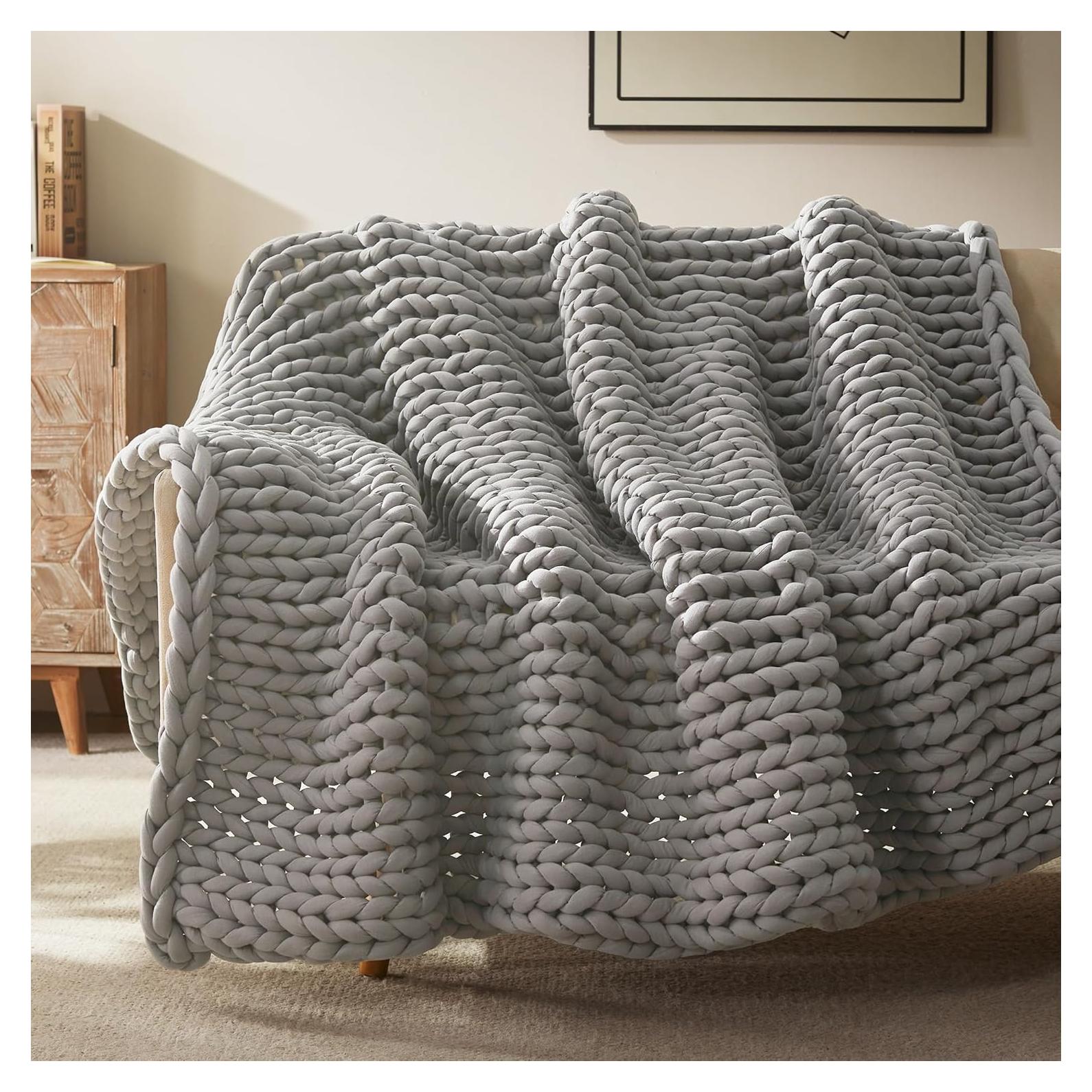 Manta Pesada SLEEP ZONE Algodón 101.6x127 cm Gris 2.88 kg