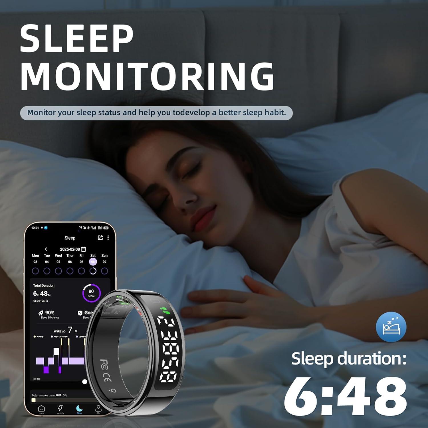 Anillo Inteligente UouNeaCo R11 Negro - Monitoreo Salud 24/7