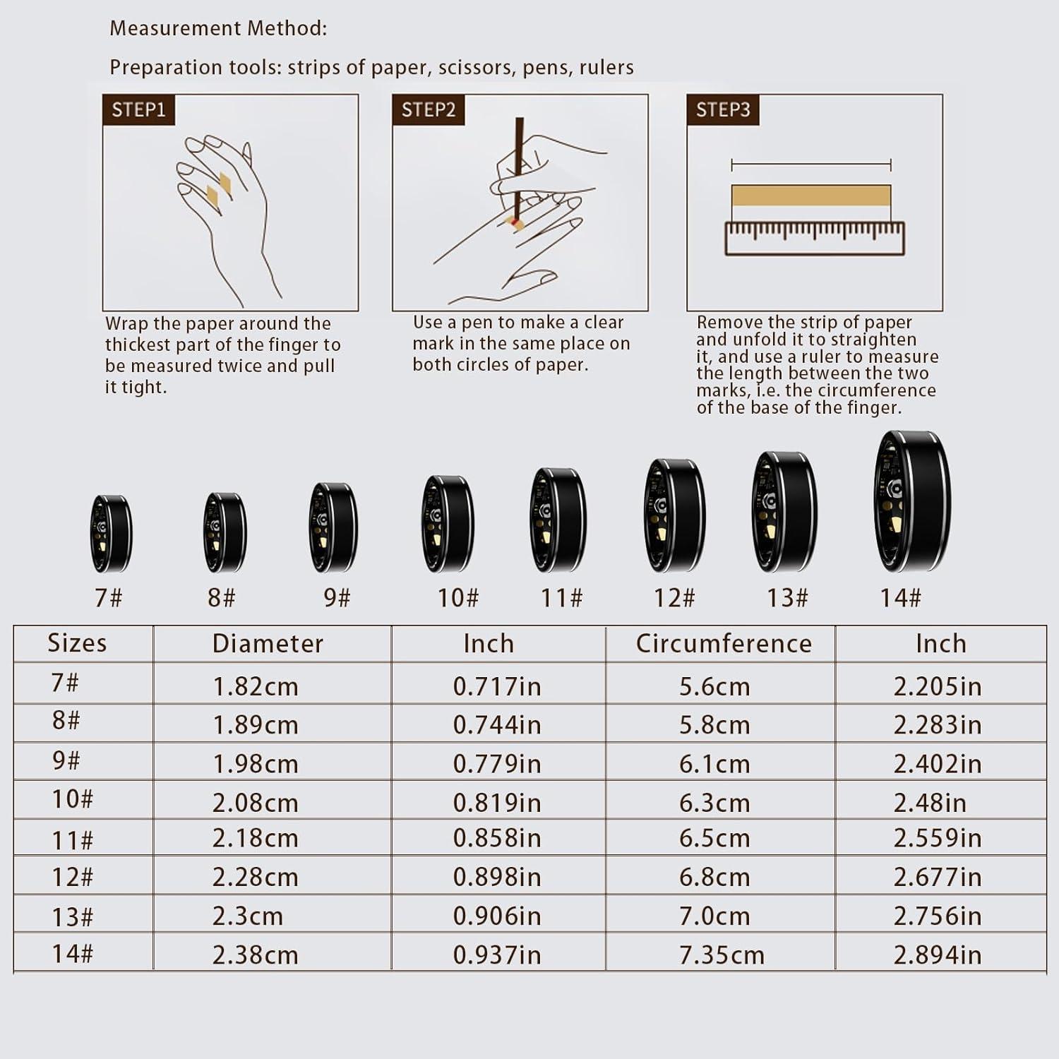 Anillo inteligente Anarow para hombres - Monitoreo de salud 5ATM