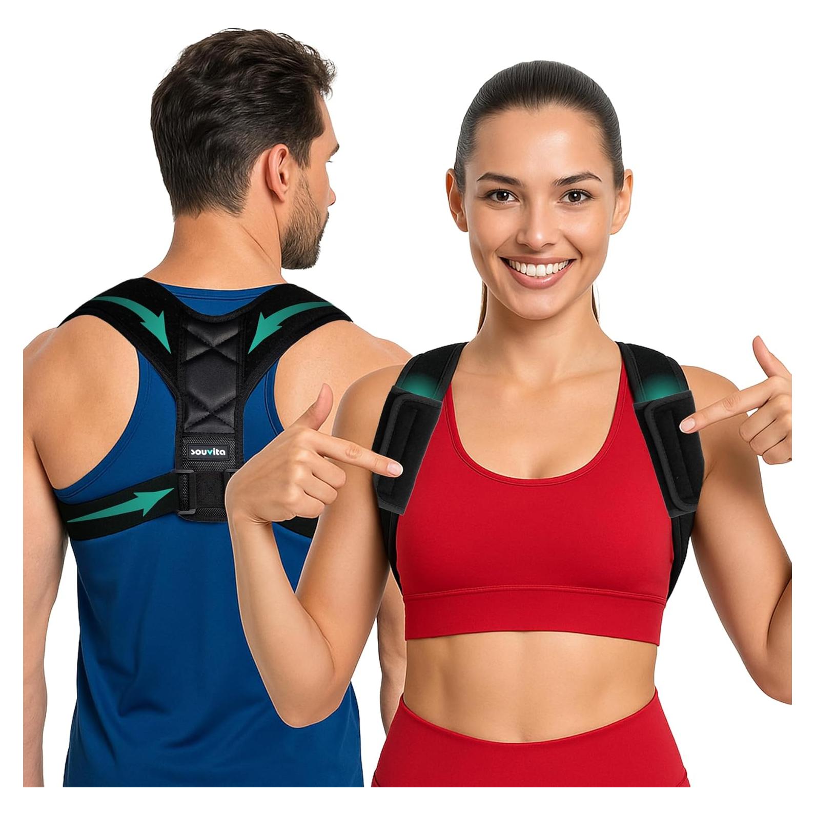 Corrector de Postura SOUVITA Unisex Ajustable - Faja de Espalda