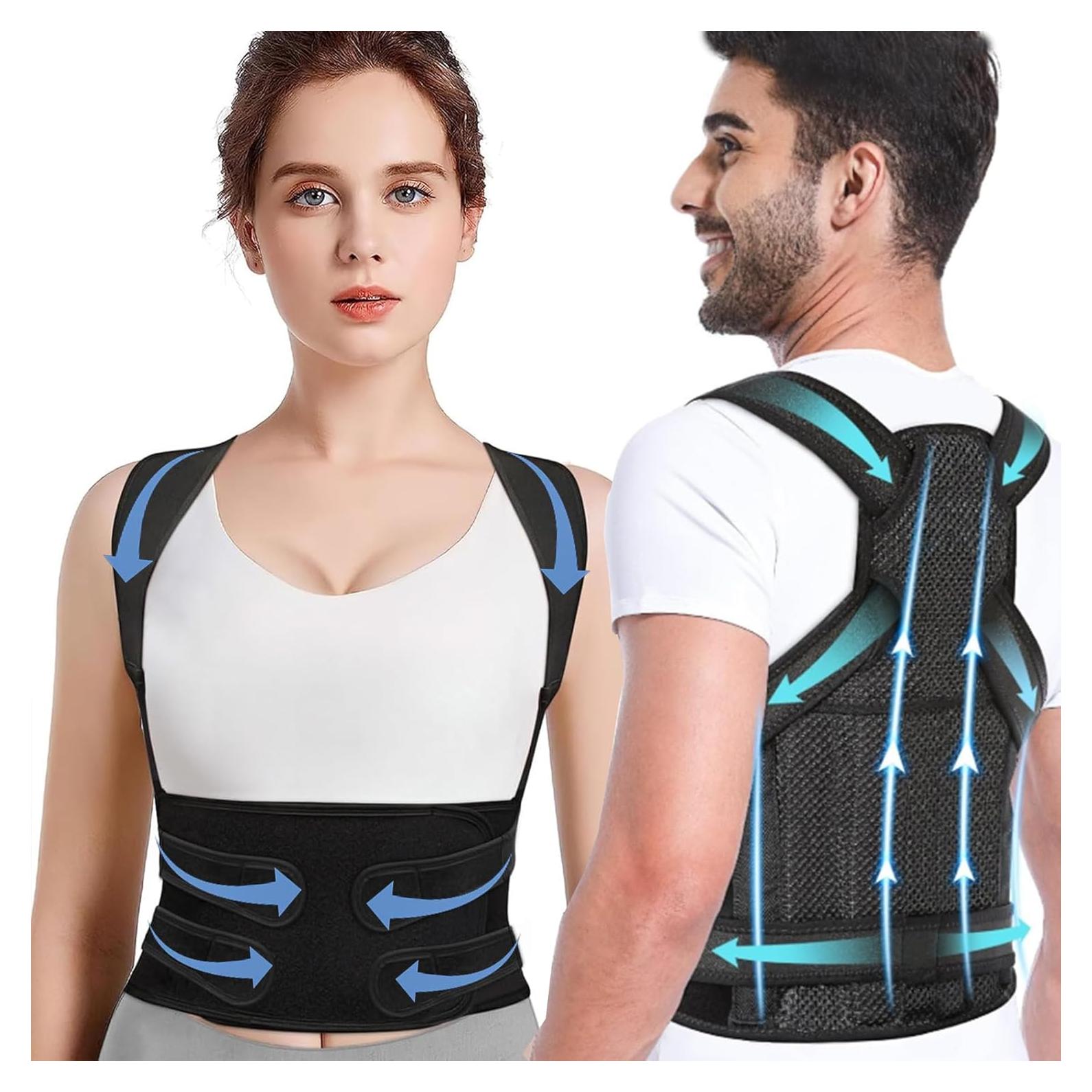 Corrector de Postura Ajustable para Espalda y Hombros Negro Pequeño