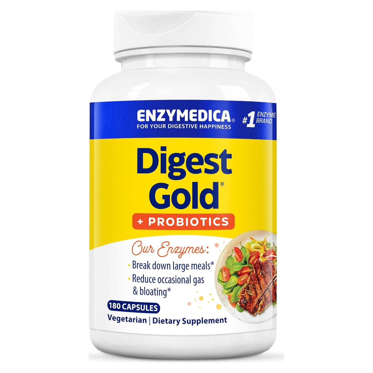 Enzymedica Digest Gold + Probioticos 180 cápsulas 2-en-1