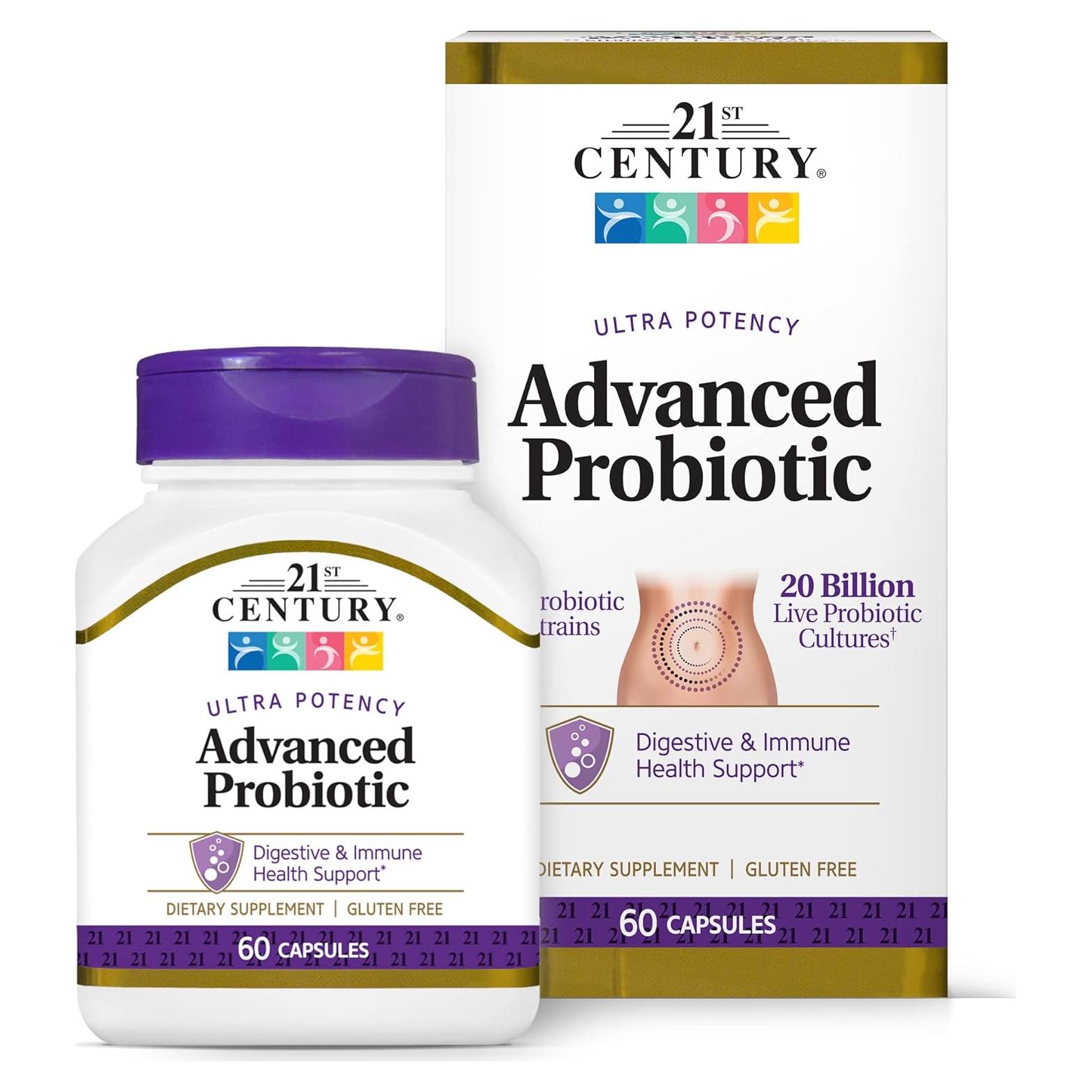 Cápsulas Probioticas 21st Century 60 Unidades 20 Mil Millones