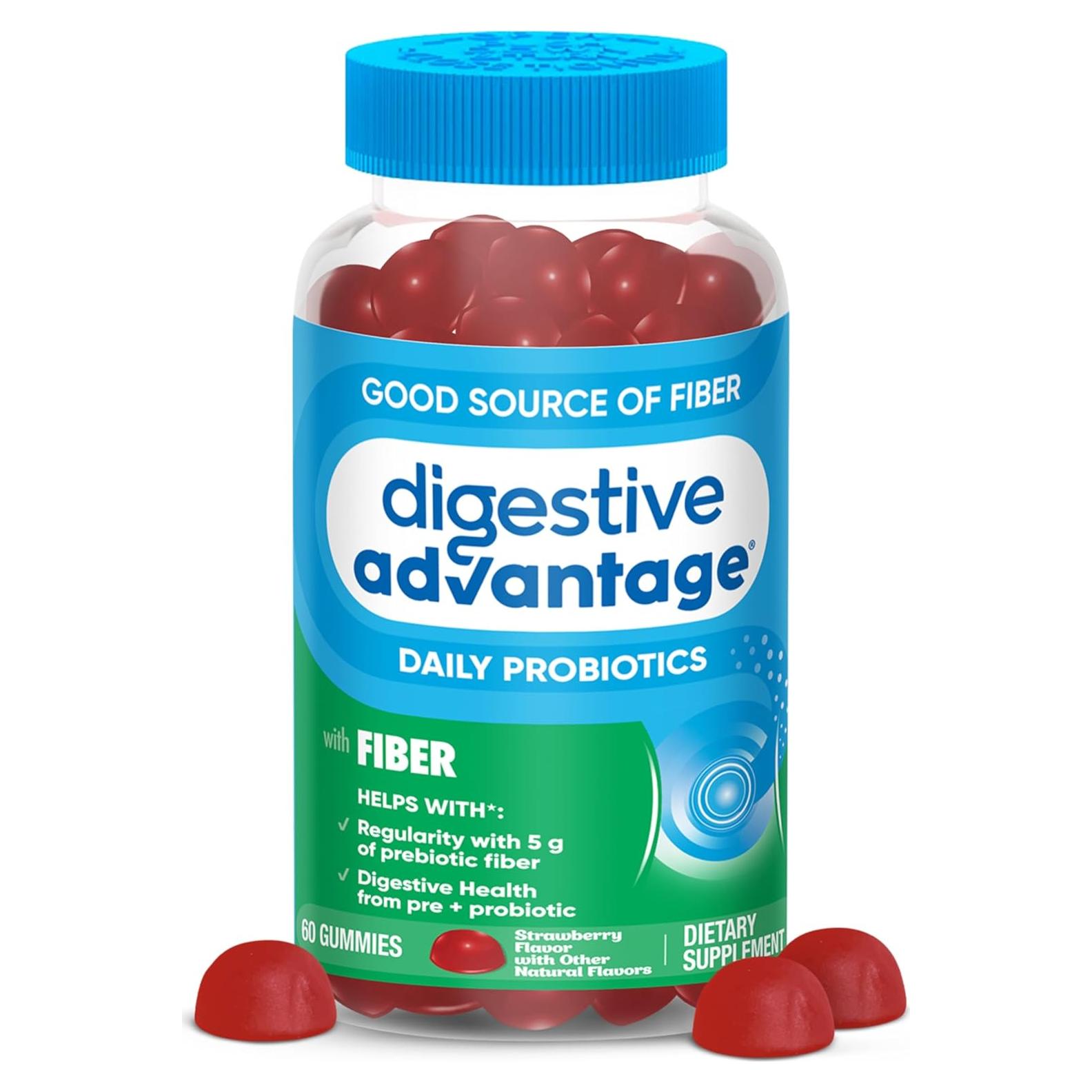 Gomitas Digestive Advantage Fresa 60ct - 5g Fibra Prebiótica