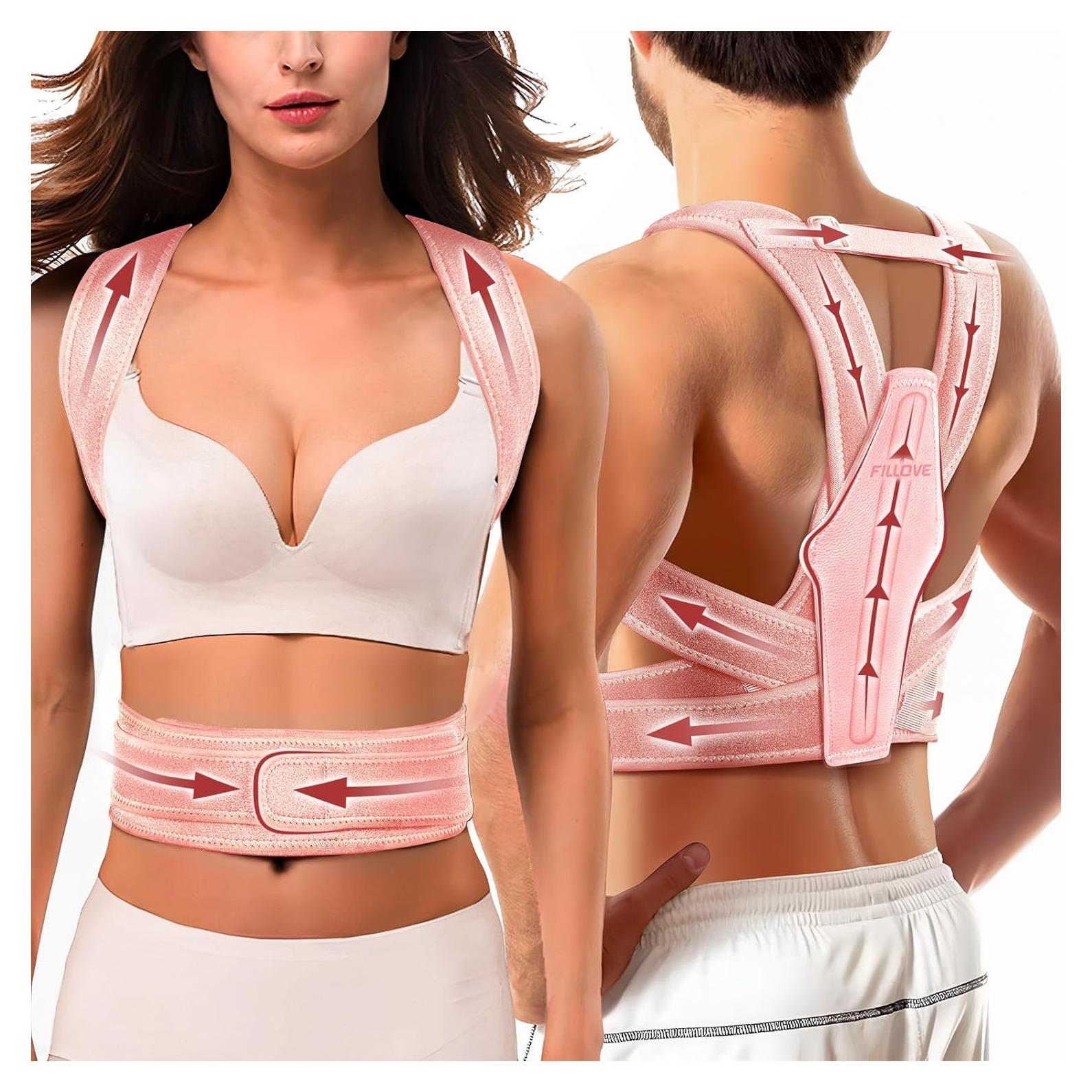 Corrector de Postura FILLOVE para Hombres y Mujeres - Faja Ajustable con Soporte Magnético