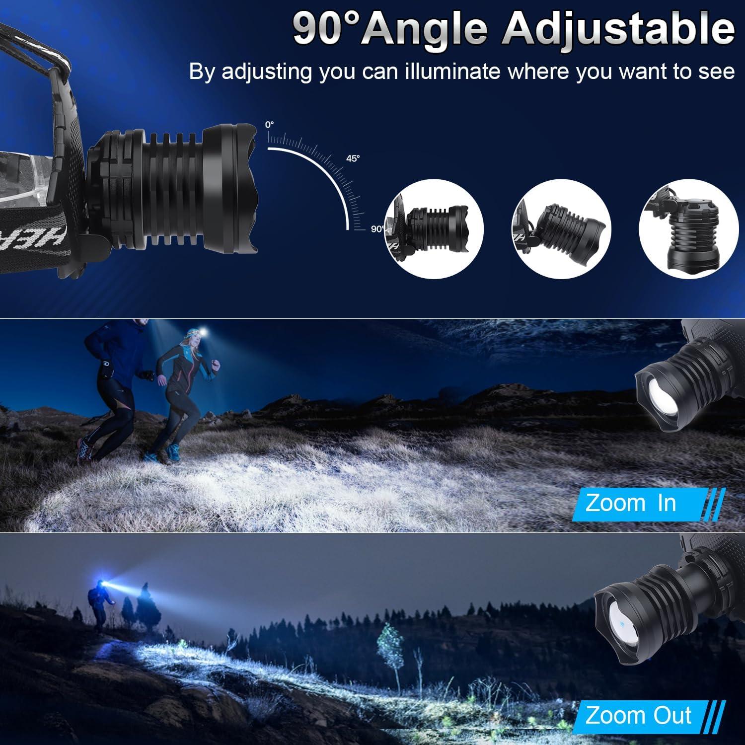 Linterna Frontal LED Aikertec 1080 Lúmenes Recargable IPX6