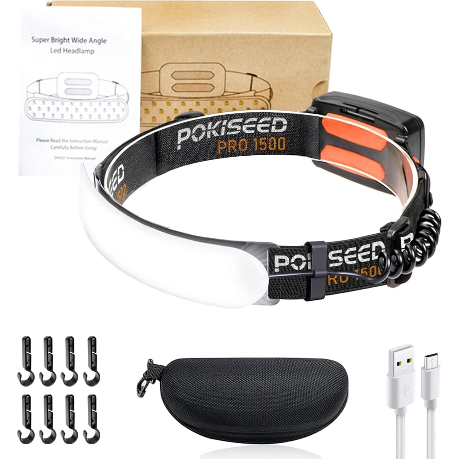 Linterna Frontal LED Recargable 1500 Lúmenes IPX6 - Pokiseed