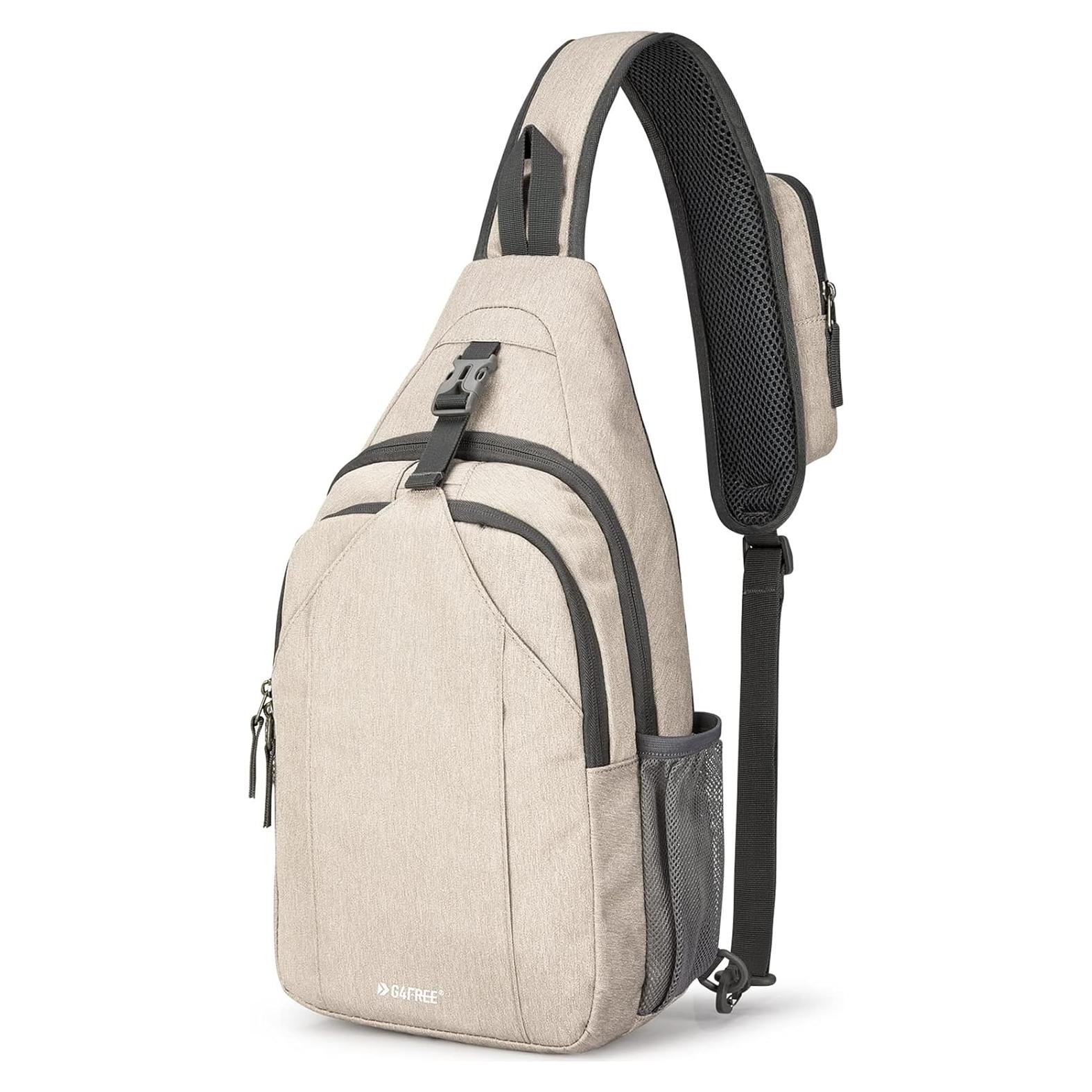 Mochila Cruzada G4Free con Bloqueo RFID 10L - Color Ivory