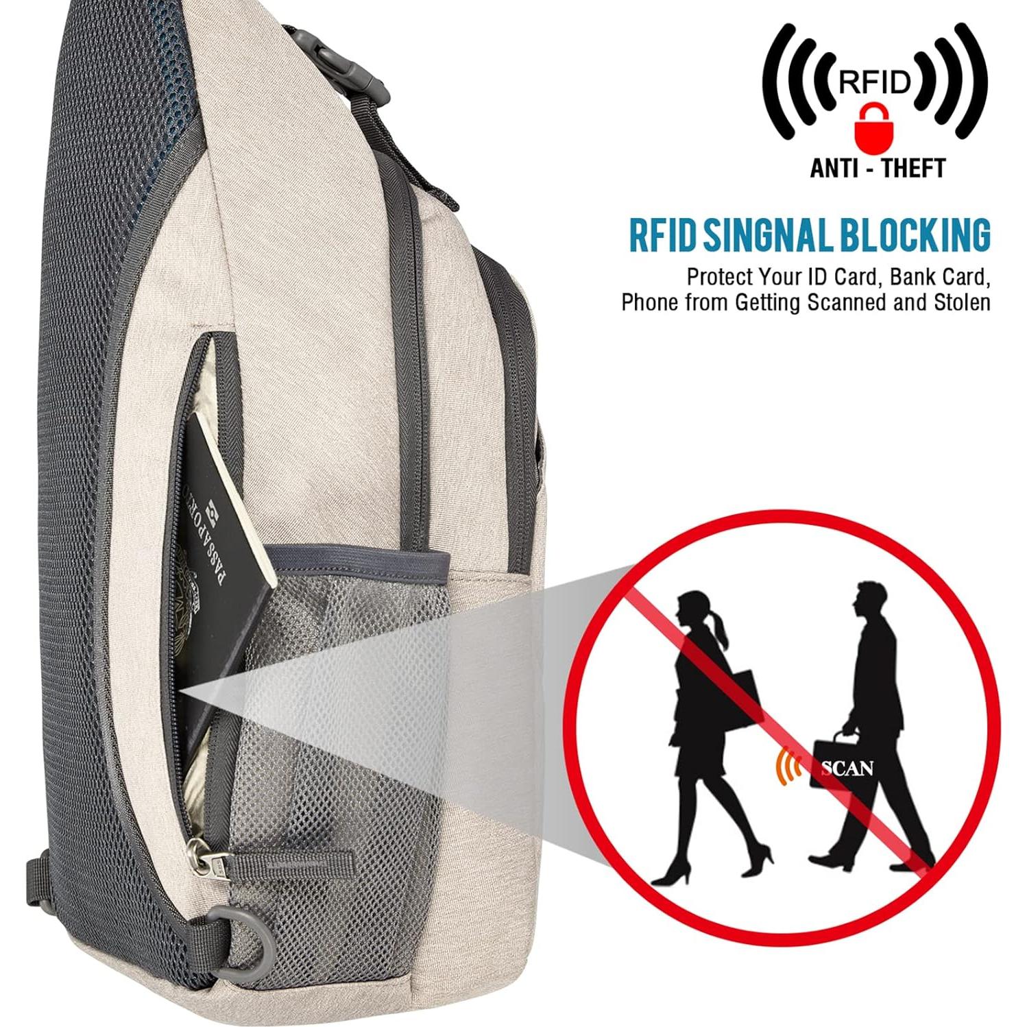 Mochila Cruzada G4Free con Bloqueo RFID 10L - Color Ivory