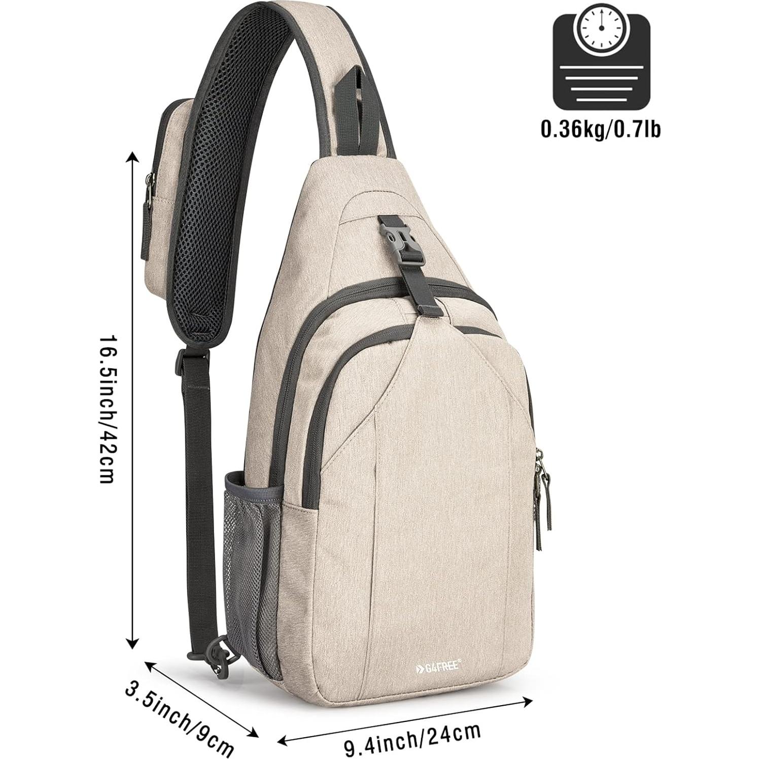 Mochila Cruzada G4Free con Bloqueo RFID 10L - Color Ivory