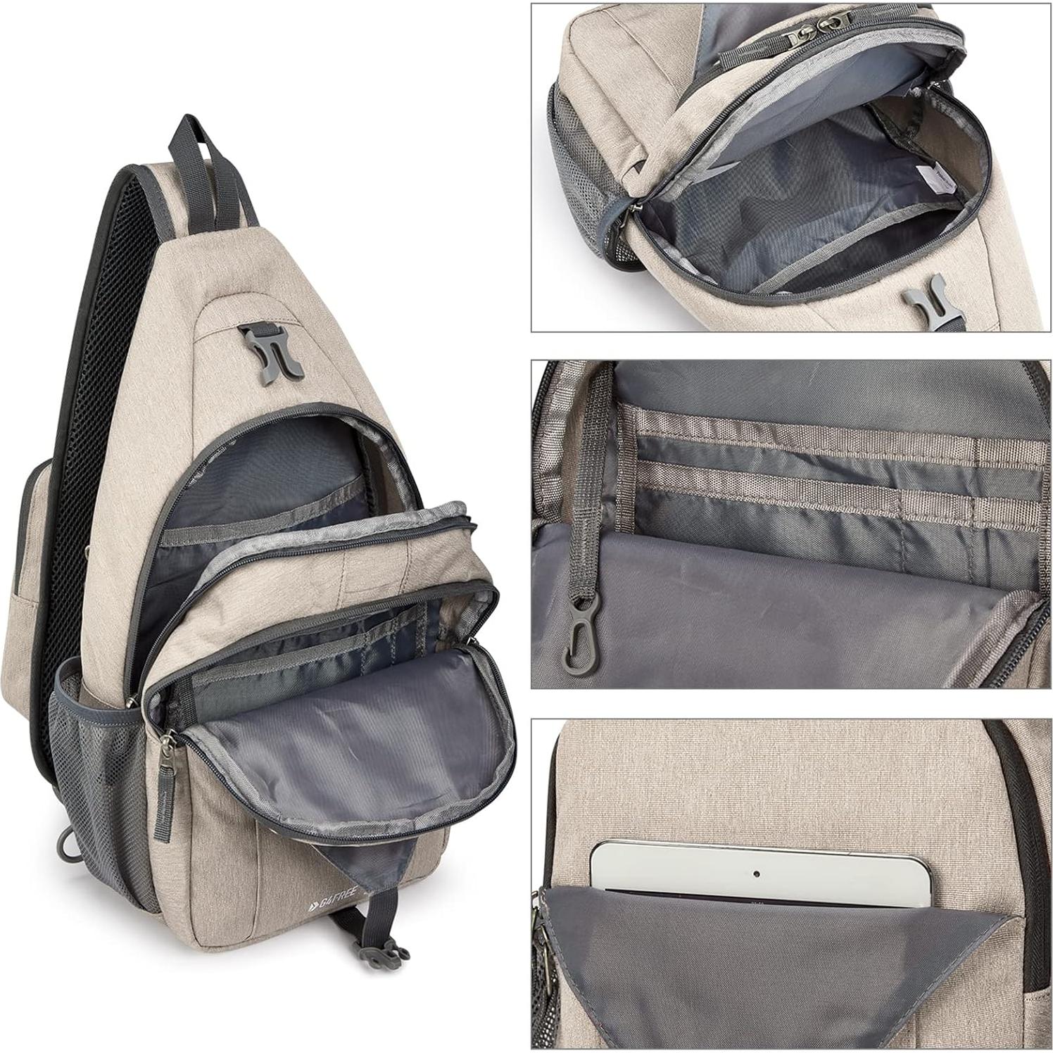 Mochila Cruzada G4Free con Bloqueo RFID 10L - Color Ivory