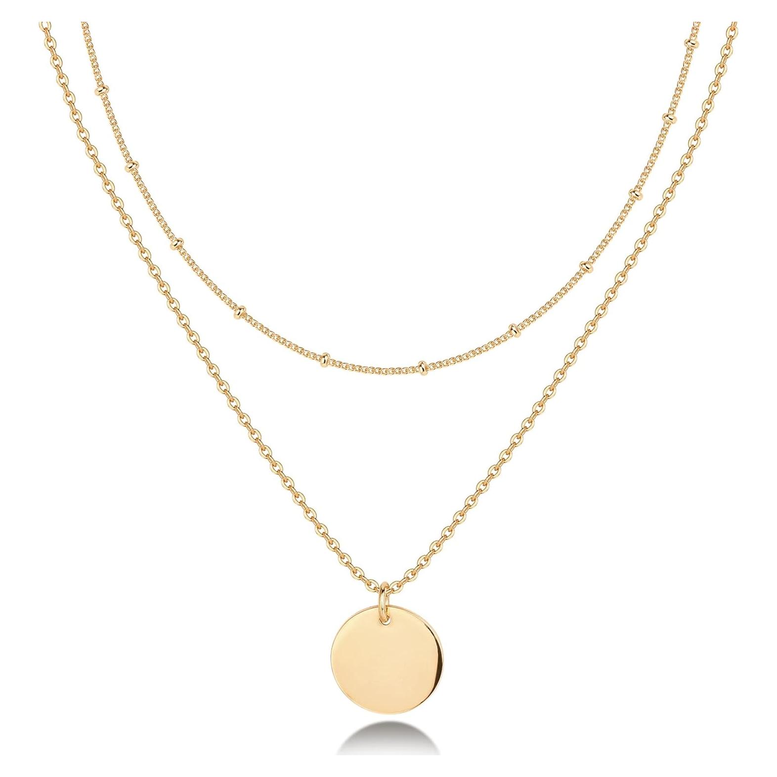 Collar en capas oro 14K PAVOI minimalista para mujeres