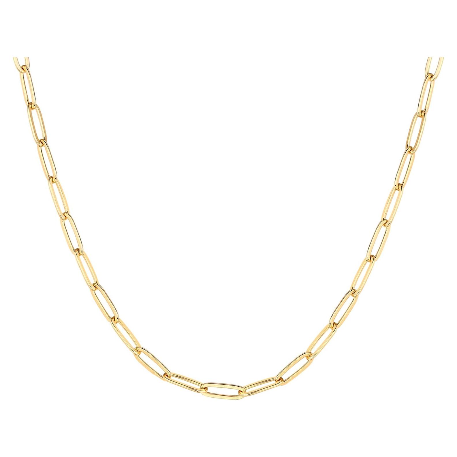 Collar Ajustable de Cadena de Papel Clip PAVOI Baño de Oro 14K 50.8 cm