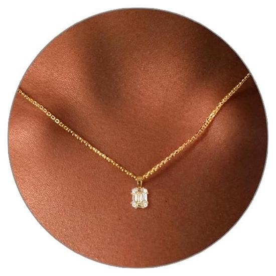 Collar Choker de Oro 14k con Diamante Luxval 40.64 cm