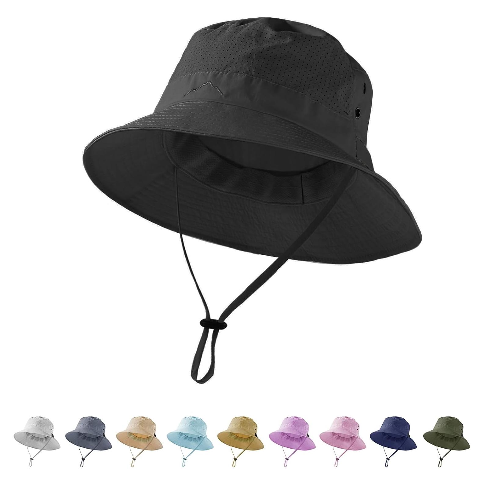 Sombrero de Cubo Ajustable Unisex UPF 50+ Negro