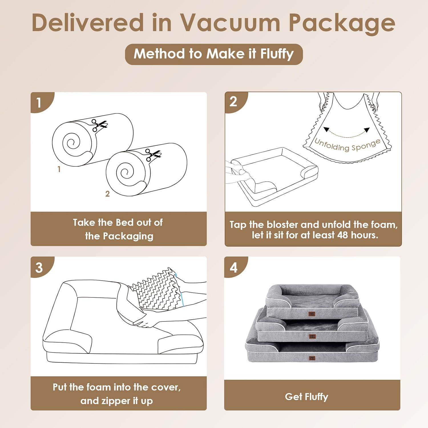 Cama ortopédica para perros grandes EHEYCIGA 112x81cm viscoelástica