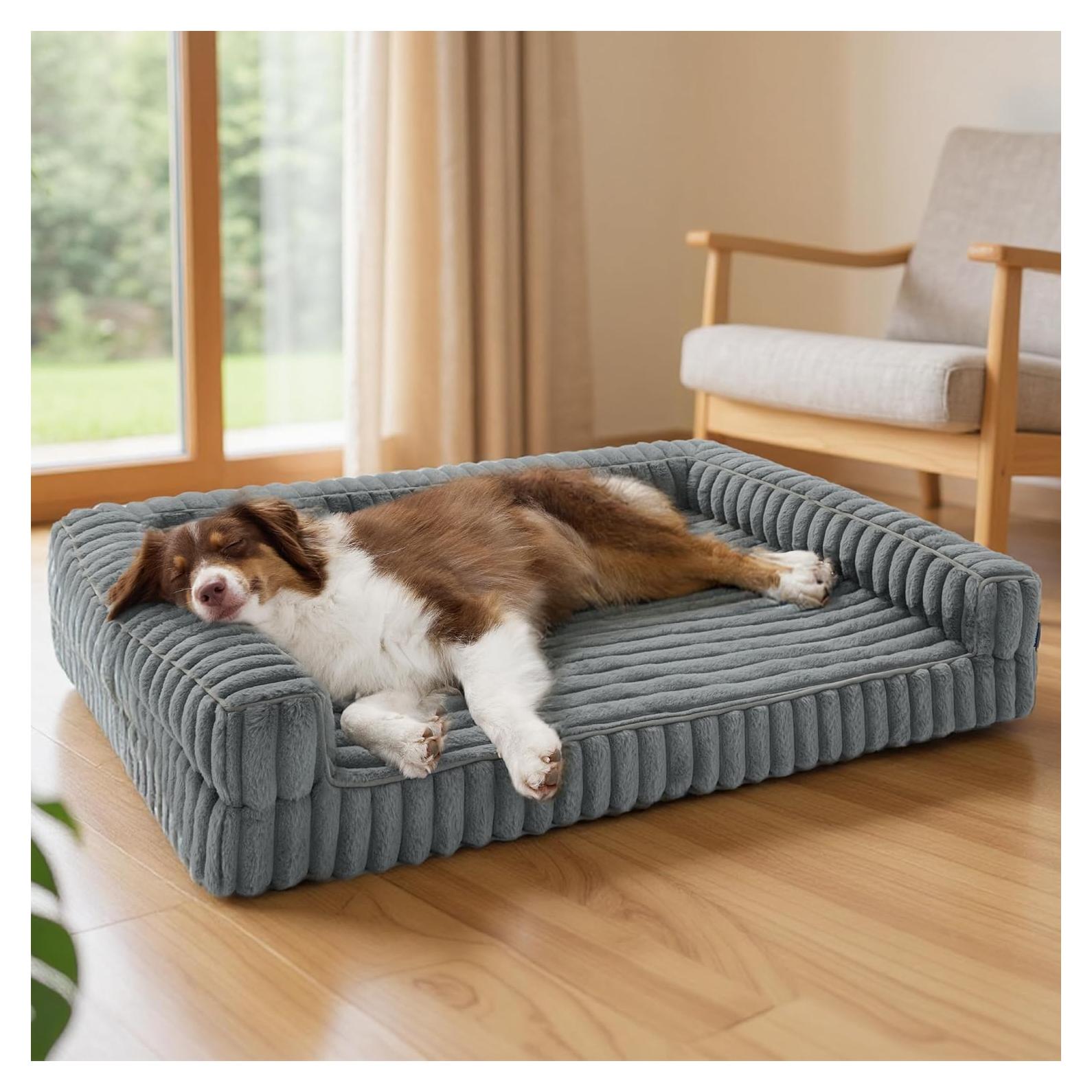 Cama Ortopédica para Perros Bedsure Grande Impermeable Gris