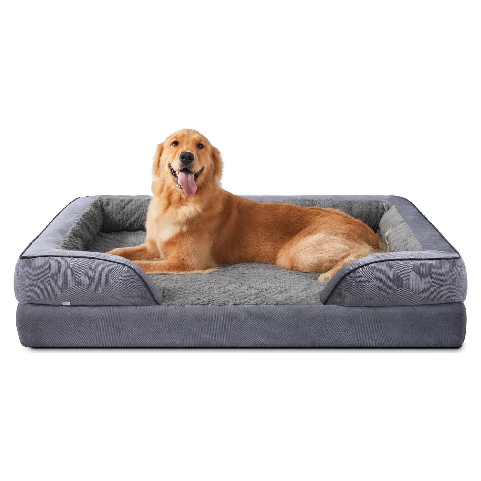 Cama ortopédica para perros INVENHO XL gris oscuro impermeable