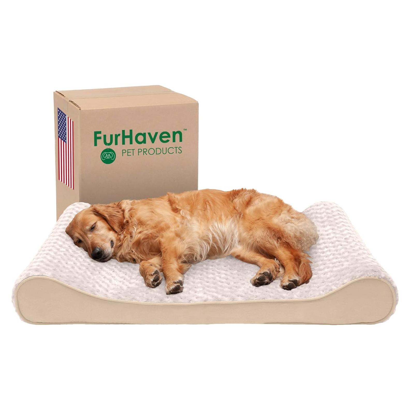 Cama Ortopédica para Perros Furhaven Jumbo Crema 76x114 cm