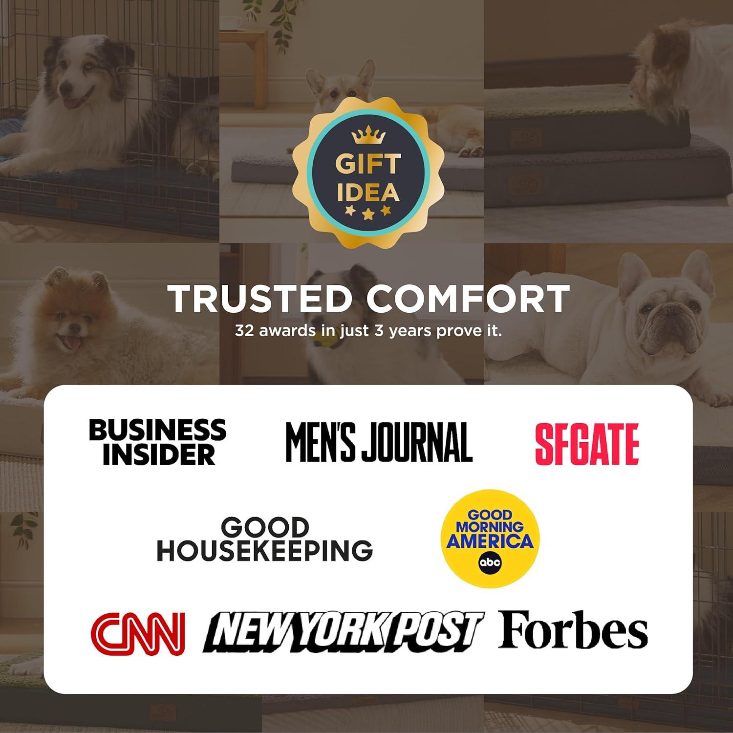 Cama para Perros XL Bedsure Ortopédica con Funda Lavable 111x81cm