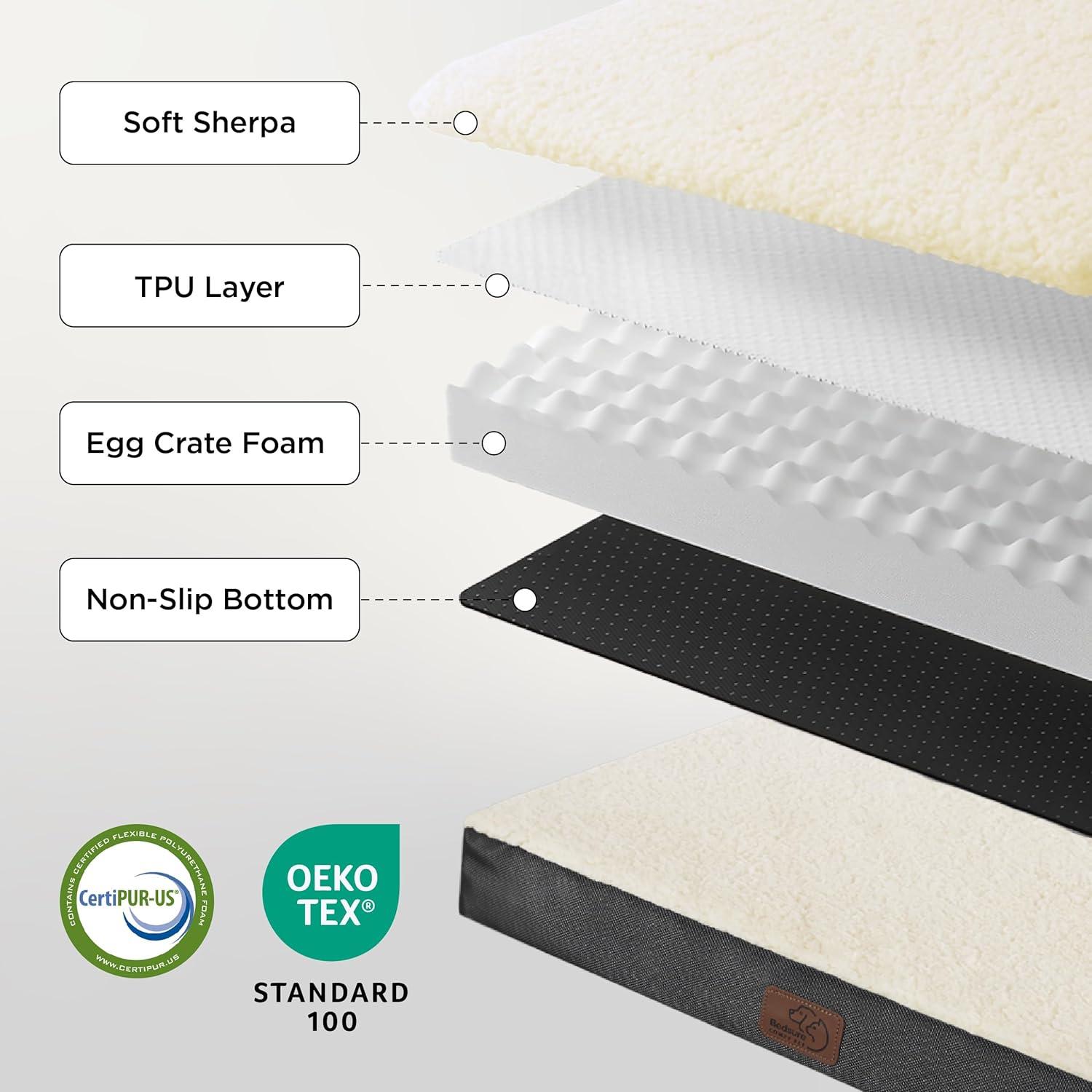 Cama para Perros XL Bedsure Ortopédica con Funda Lavable 111x81cm