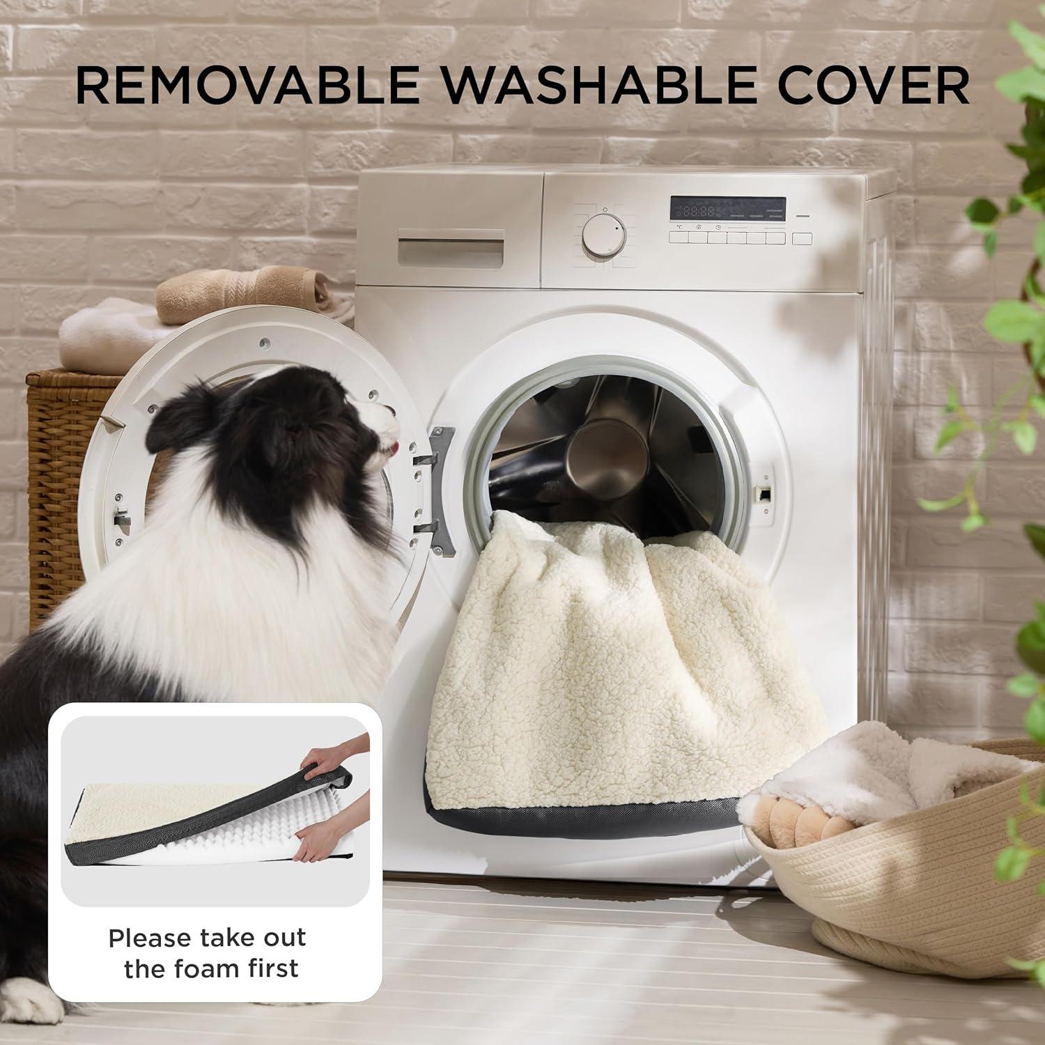 Cama para Perros XL Bedsure Ortopédica con Funda Lavable 111x81cm