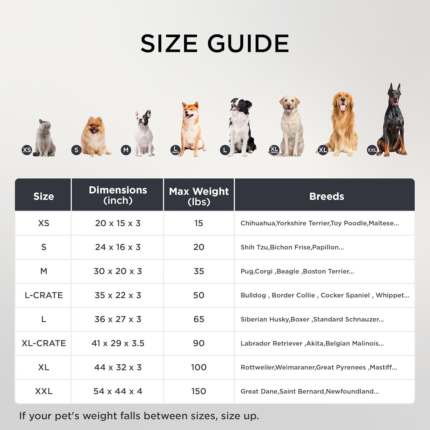 Cama para Perros XL Bedsure Ortopédica con Funda Lavable 111x81cm