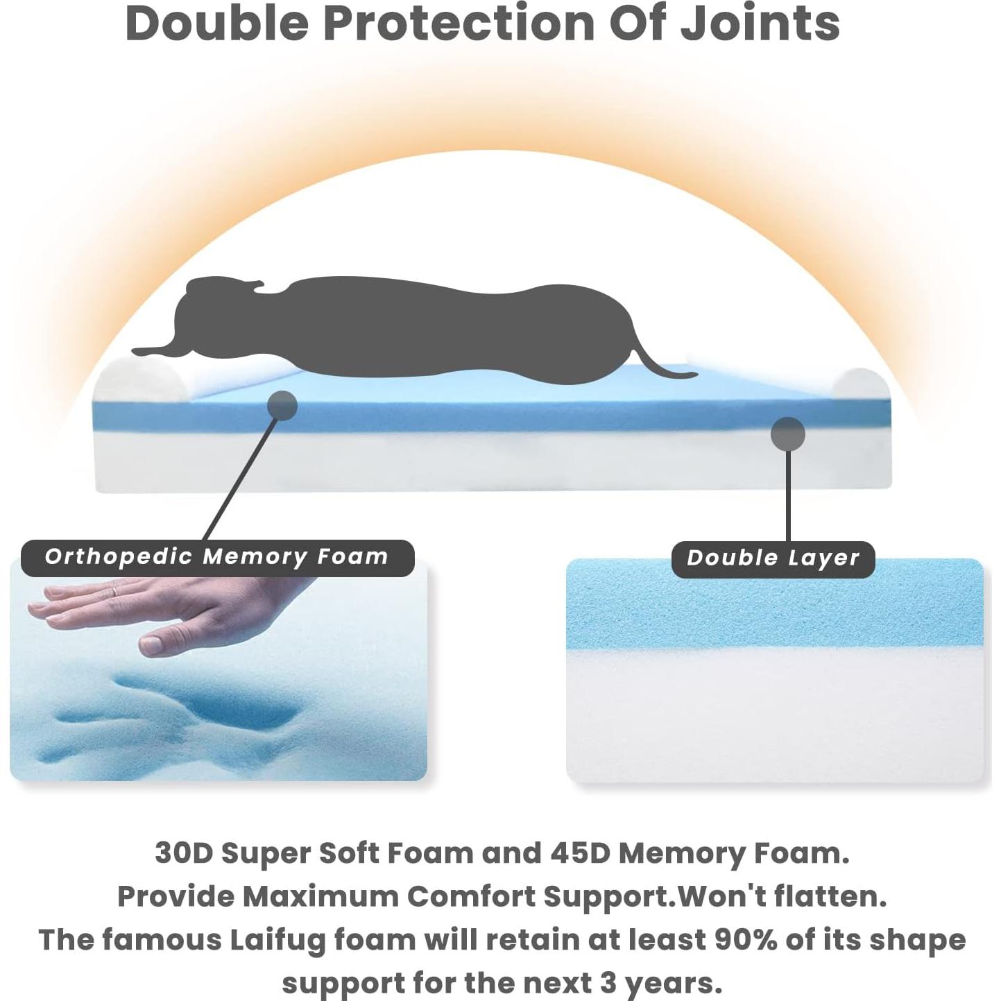 Cama para Perros Extra Grande Laifug 127x91cm Espuma Ortopédica