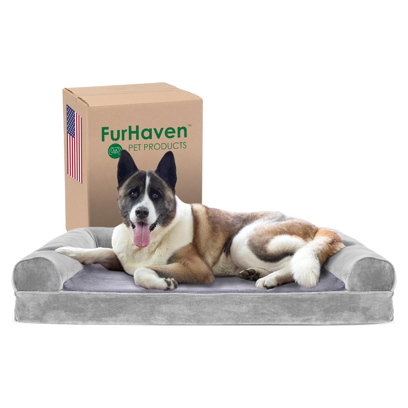 Cama para Perros Jumbo Furhaven con Gel Refrigerante - Gris Humo