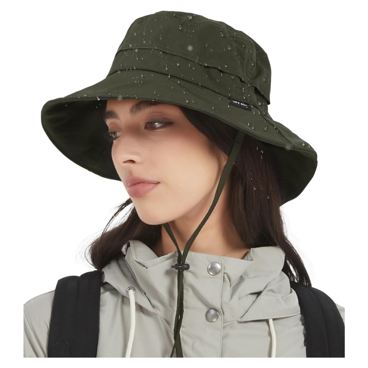 Sombrero de Cubo Impermeable Unisex Verde Militar UPF50+