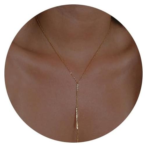 Collar Largo de Oro 14K para Mujeres Choker Minimalista