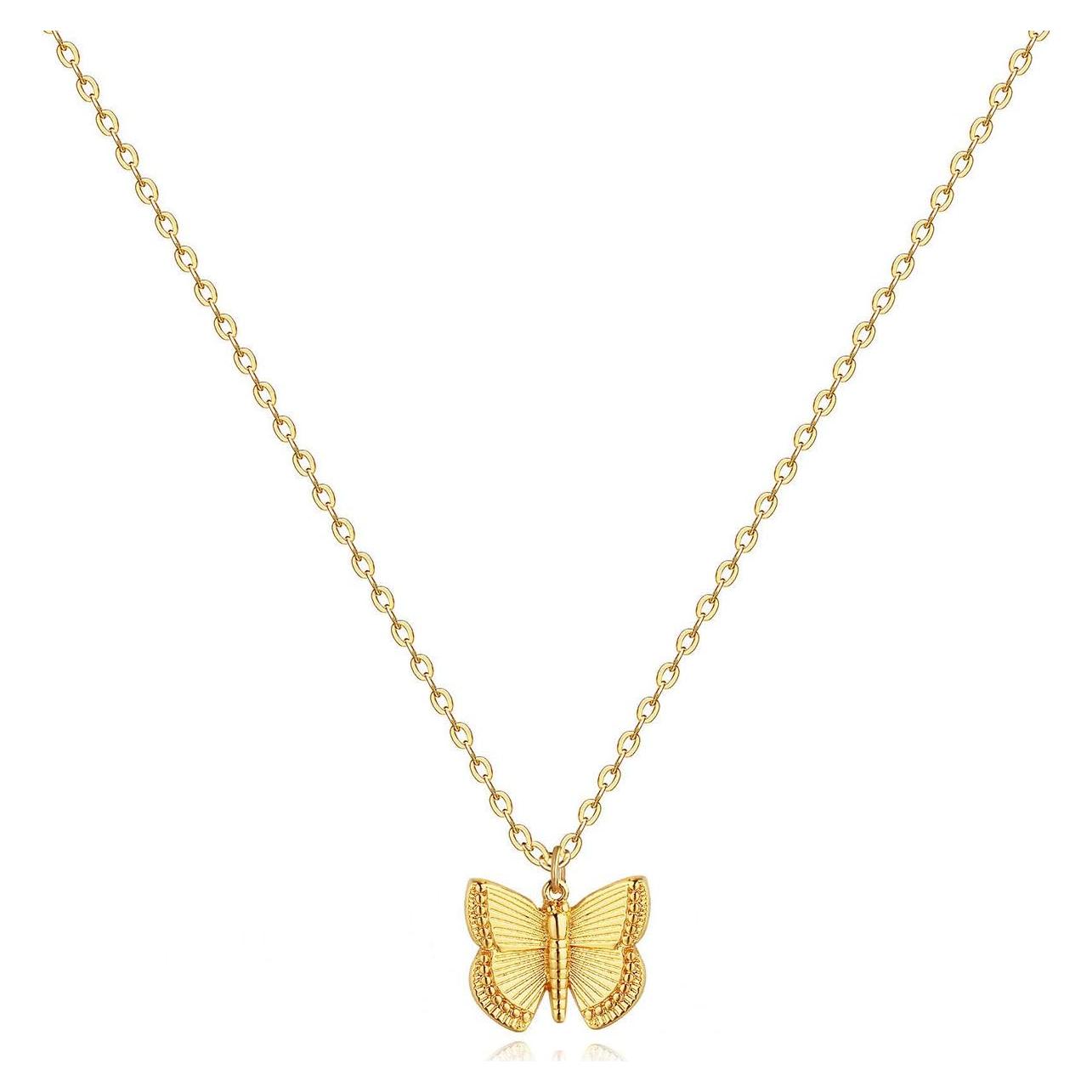 Collar Fettero Gold Mariposa 14K Ajustable 45.72-50.8 cm