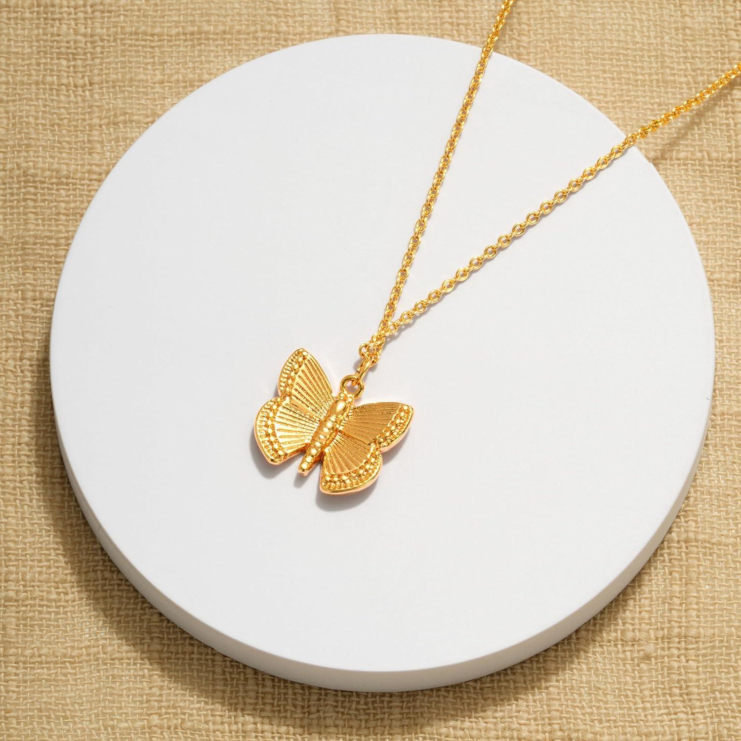 Collar Fettero Gold Mariposa 14K Ajustable 45.72-50.8 cm