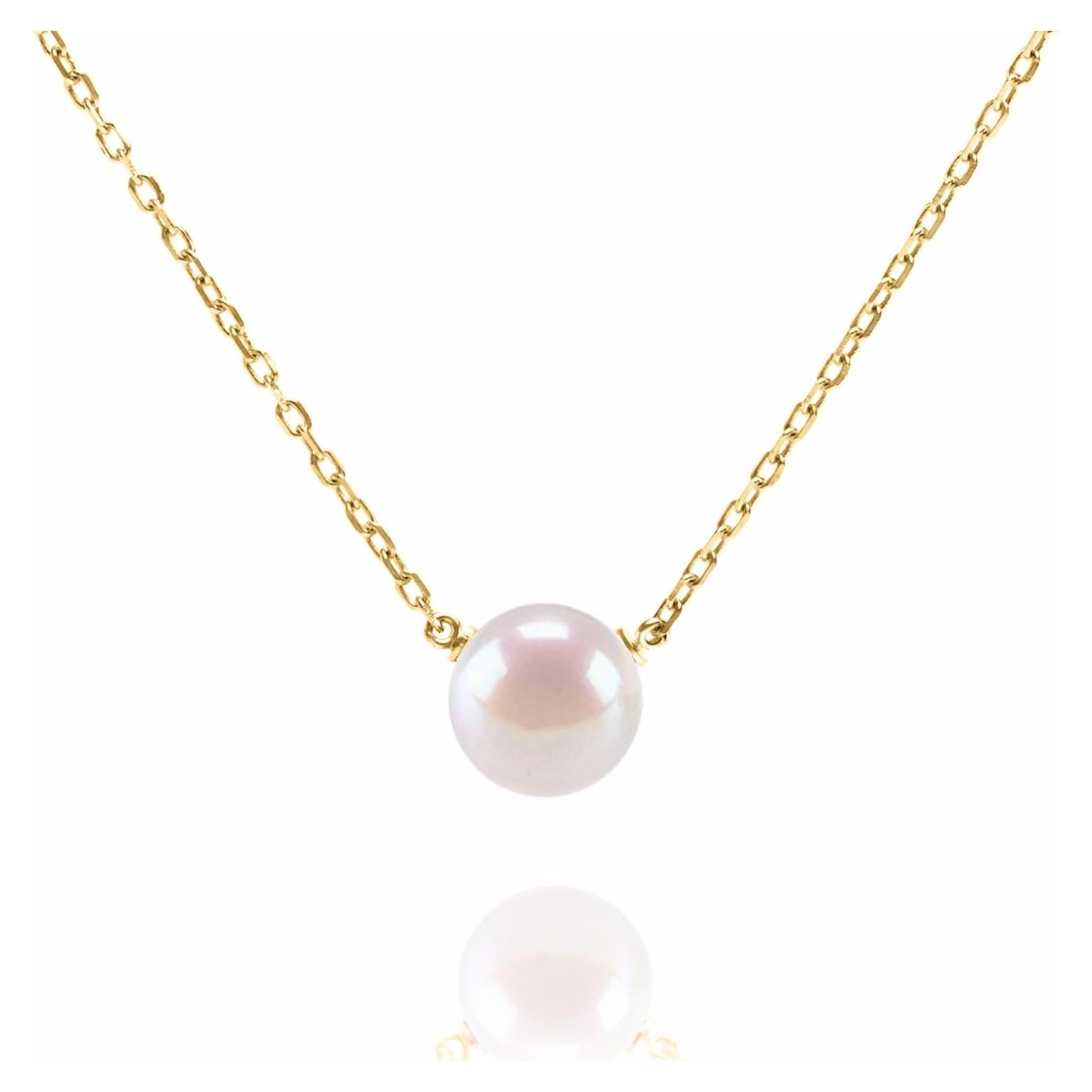 Collar Choker de Perla Cultivada PAVOI 40.64 cm Oro Rosa