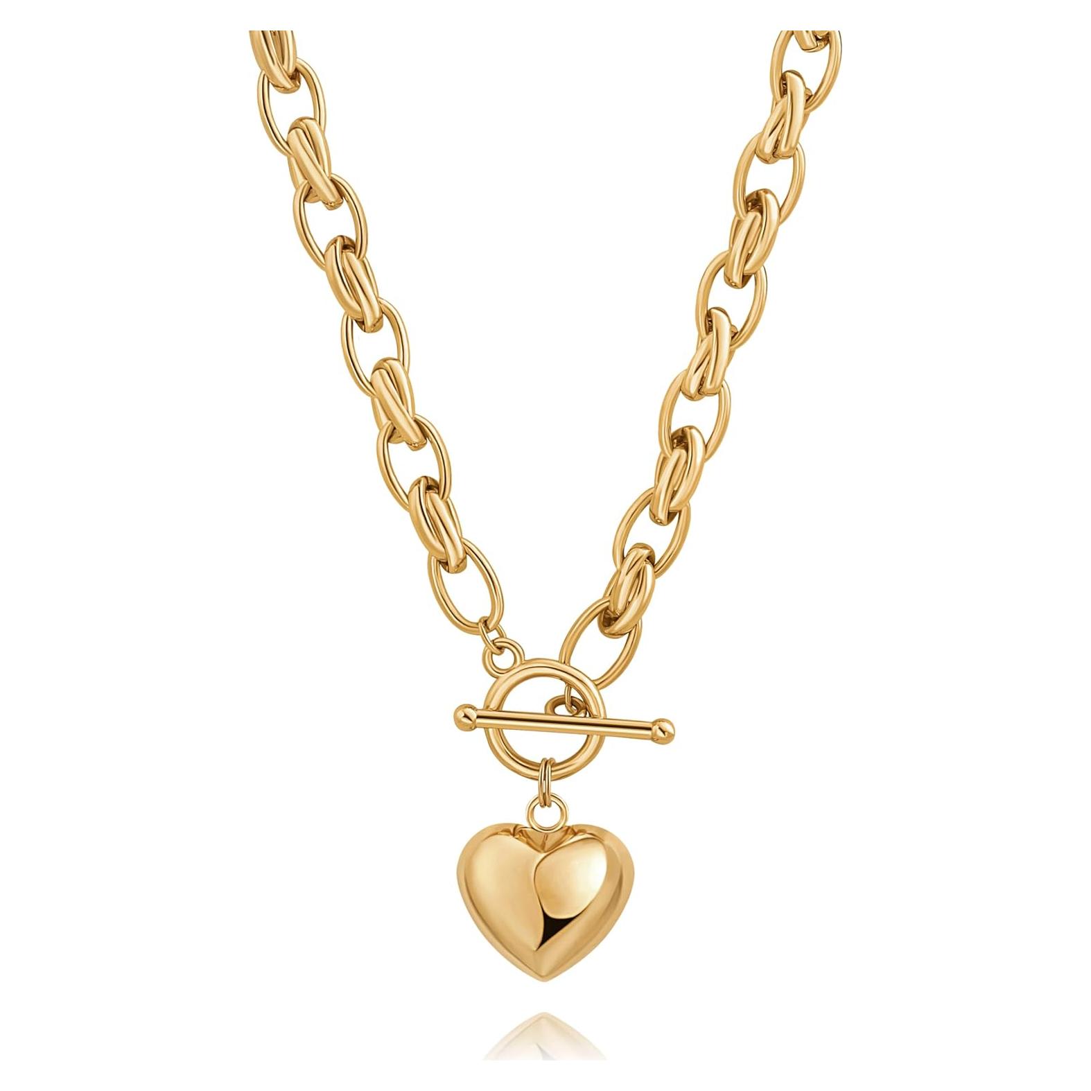 Collar Colgante de Oro 18K para Mujeres - Diseño Corazón