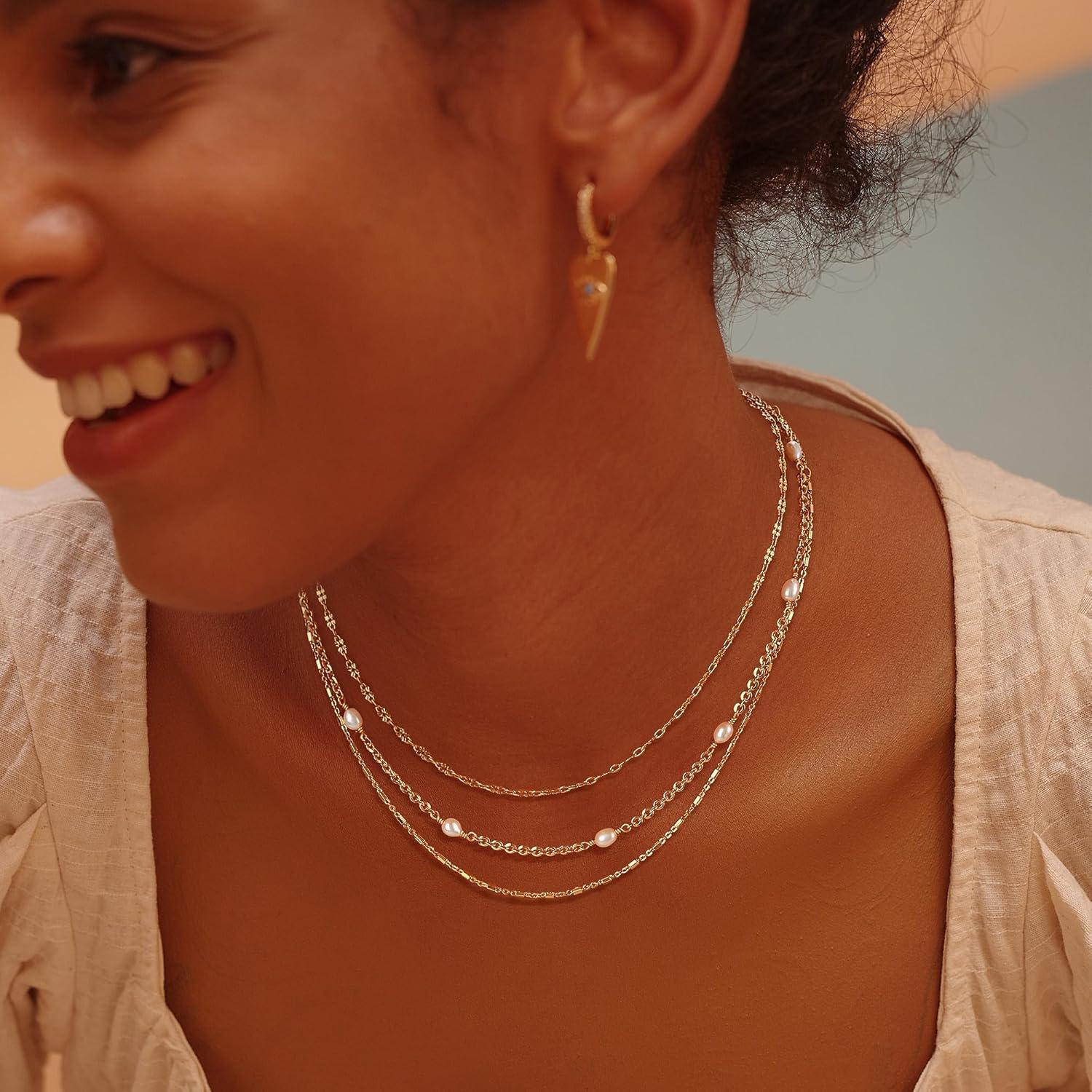 Collar Choker Fettero Chapado en Oro 14K Cadena de Eslabones