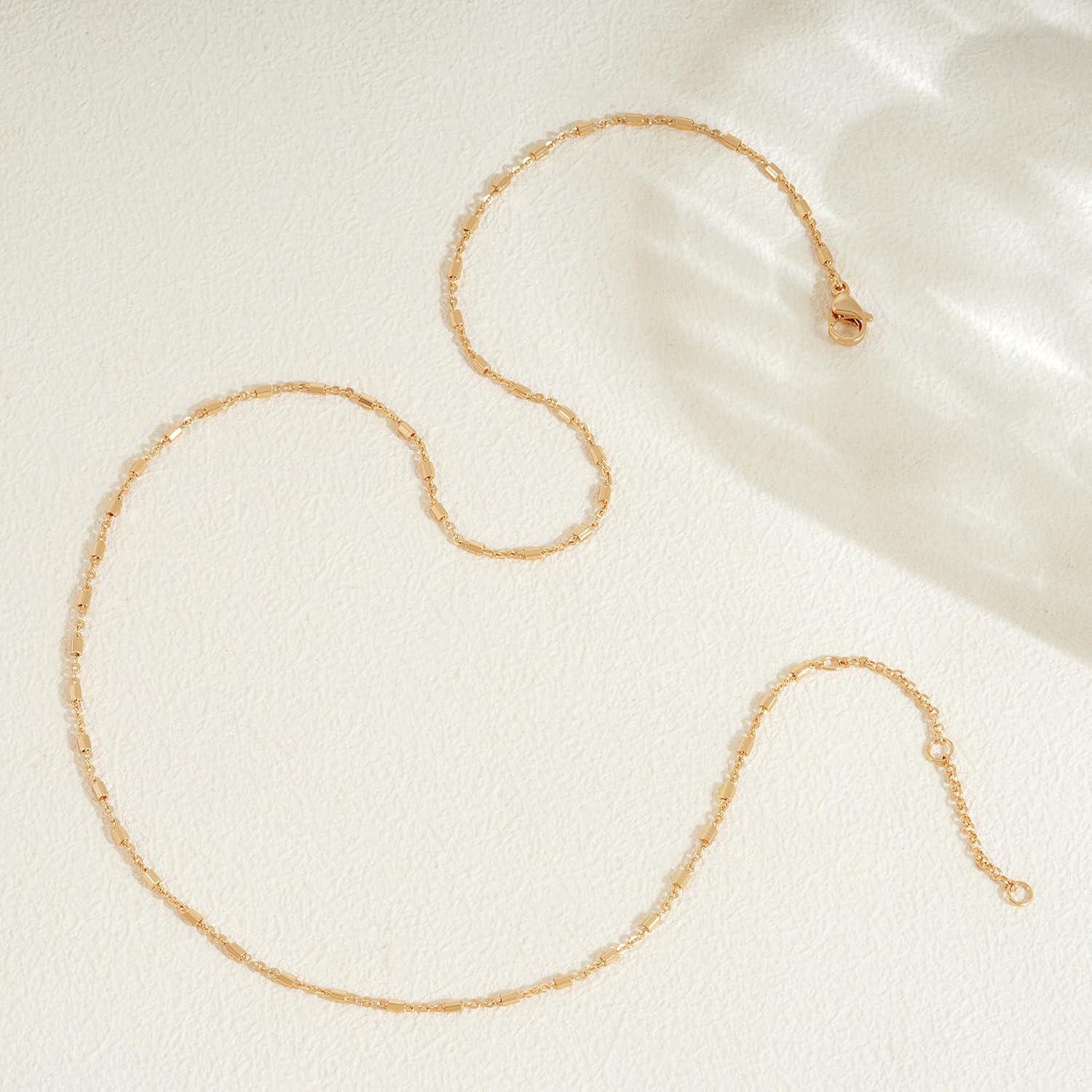 Collar Choker Fettero Chapado en Oro 14K Cadena de Eslabones