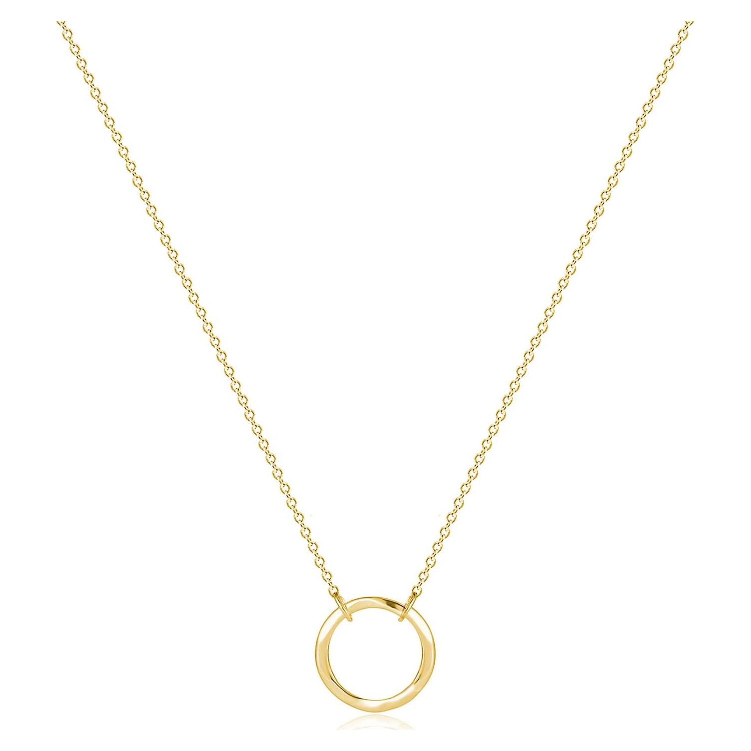 Collar Choker Fettero Dorado 14K Luna Nueva 43 cm Ajustable