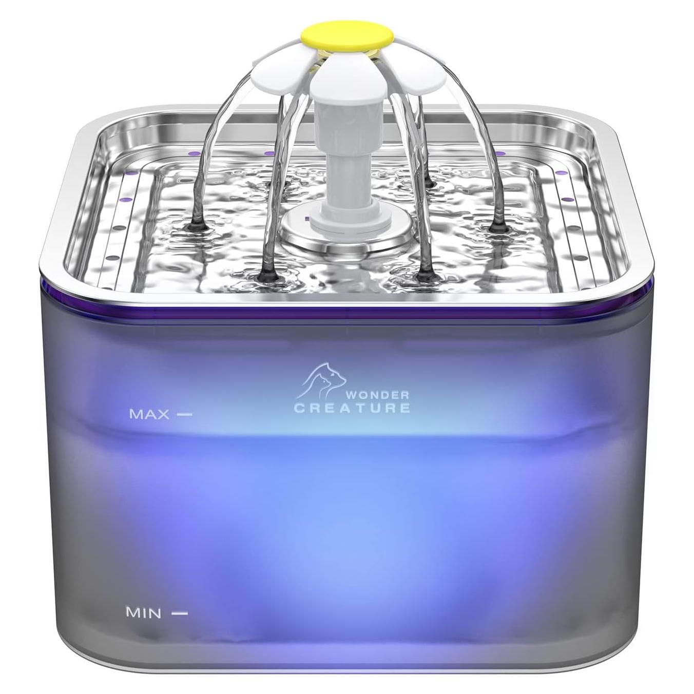 Fuente de Agua para Gatos Wonder Creature Acero Inoxidable 3L